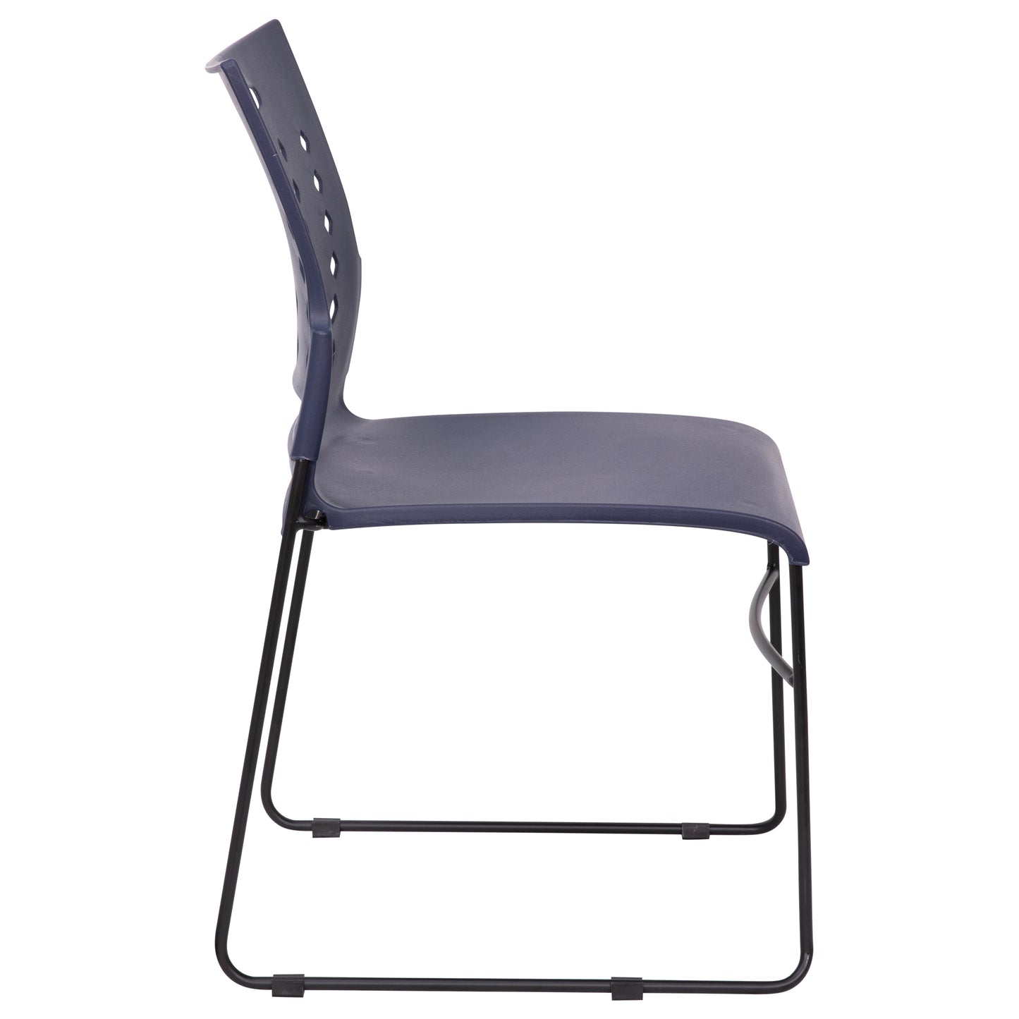 HERCULES Series 881 lb. Capacity Navy Sled Base Stack Chair with Air-Vent Back Navy