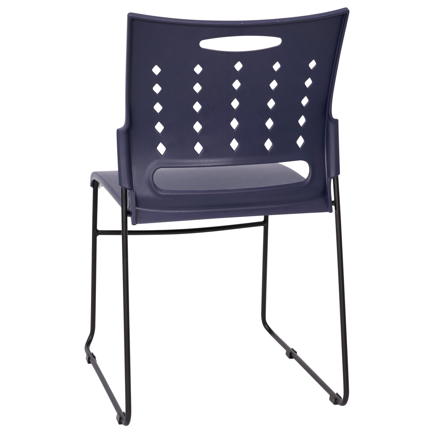 HERCULES Series 881 lb. Capacity Navy Sled Base Stack Chair with Air-Vent Back Navy