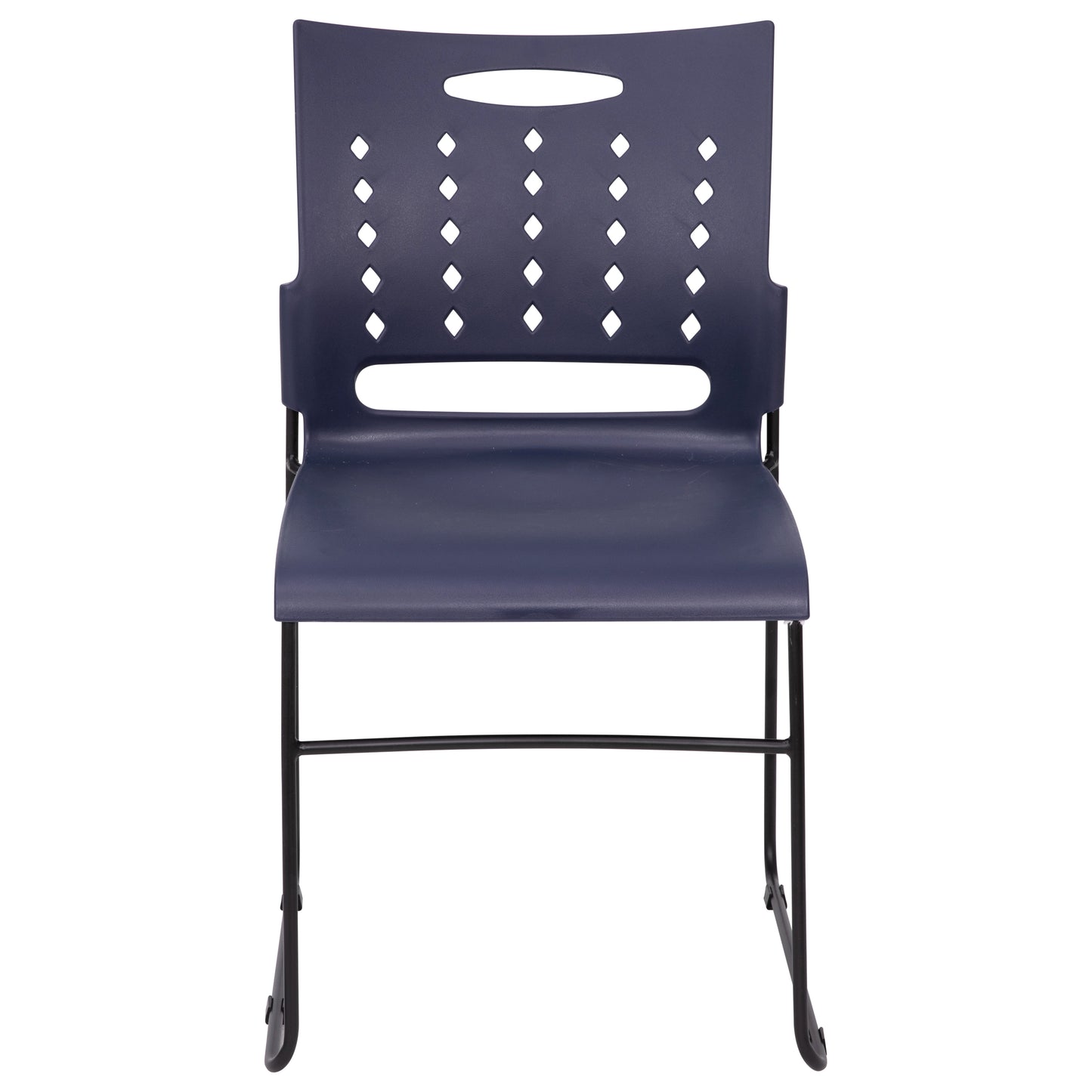HERCULES Series 881 lb. Capacity Navy Sled Base Stack Chair with Air-Vent Back Navy