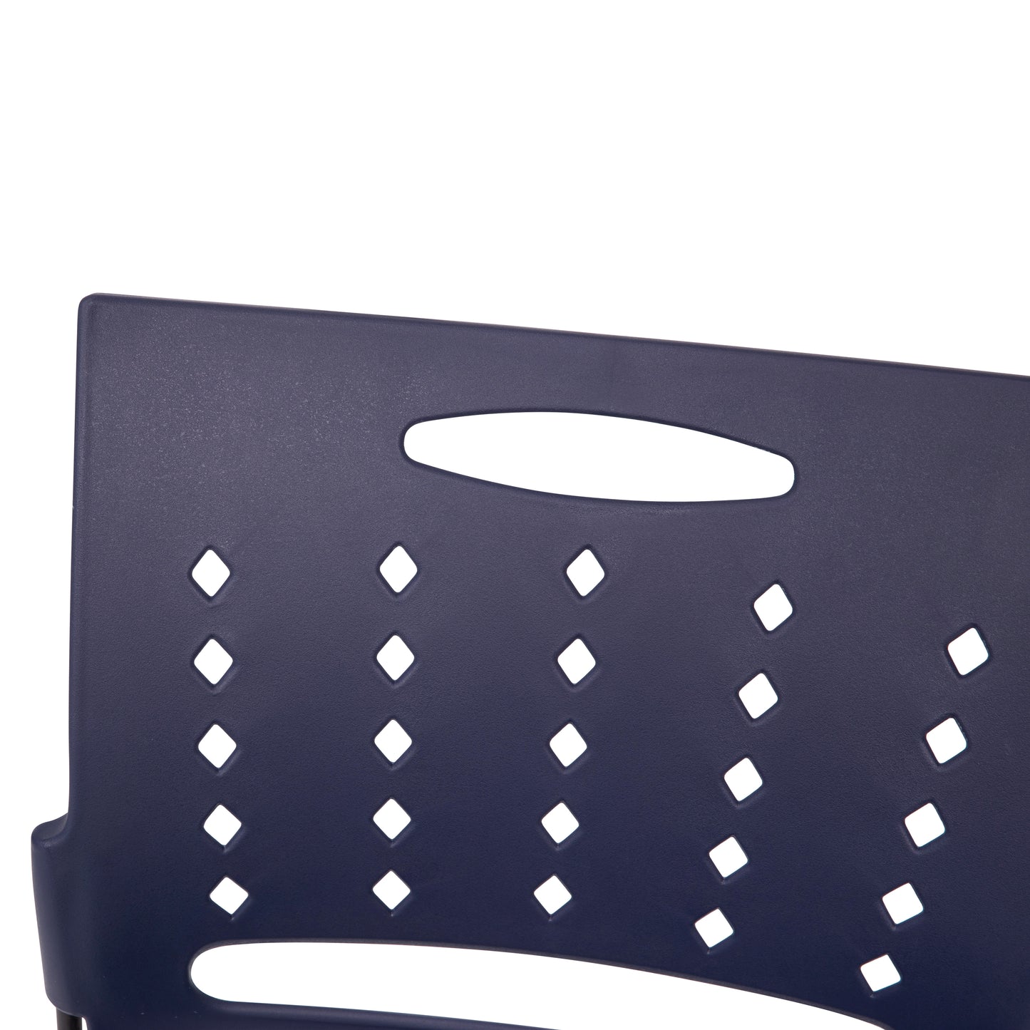 HERCULES Series 881 lb. Capacity Navy Sled Base Stack Chair with Air-Vent Back Navy