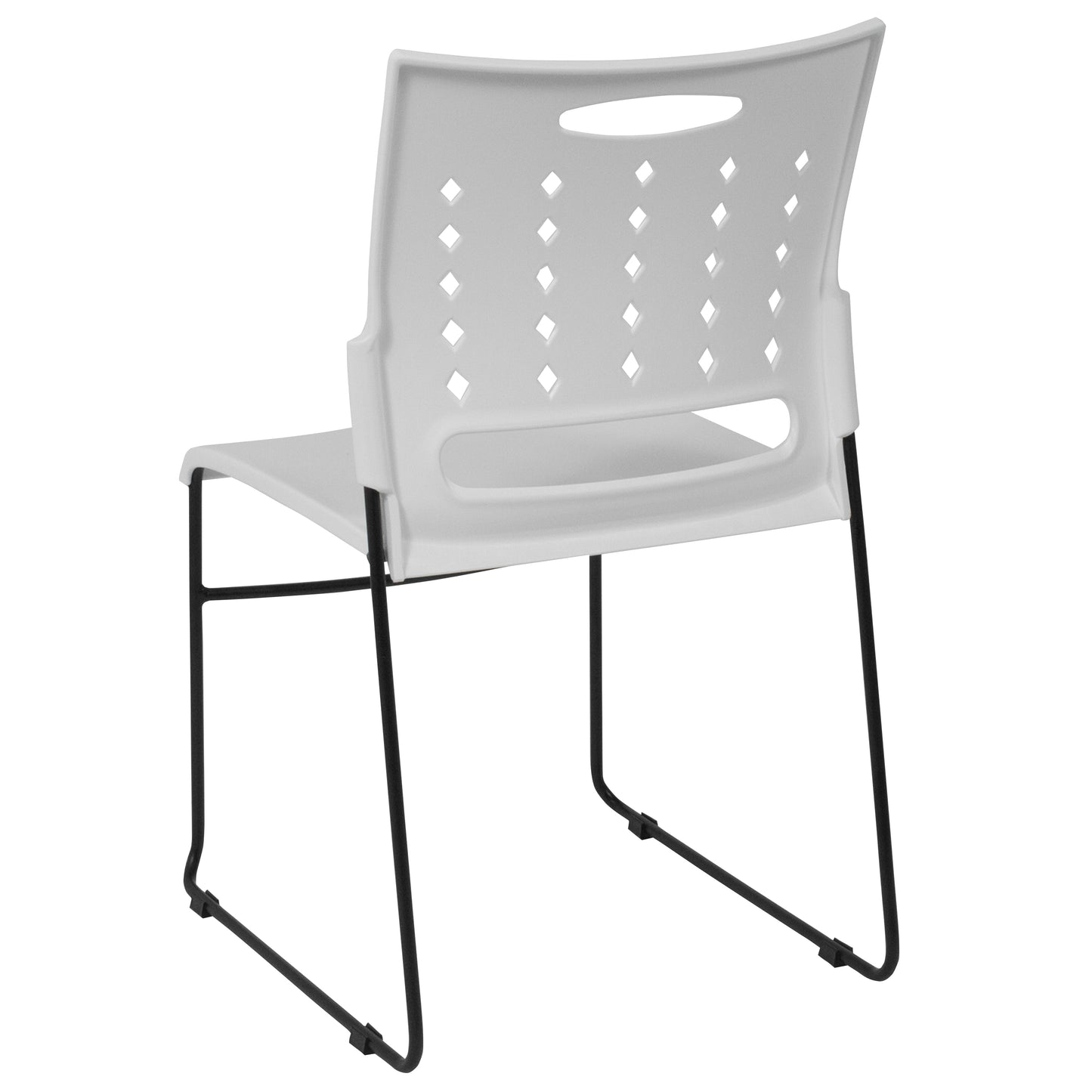 HERCULES Series 881 lb. Capacity White Sled Base Stack Chair with Air-Vent Back White