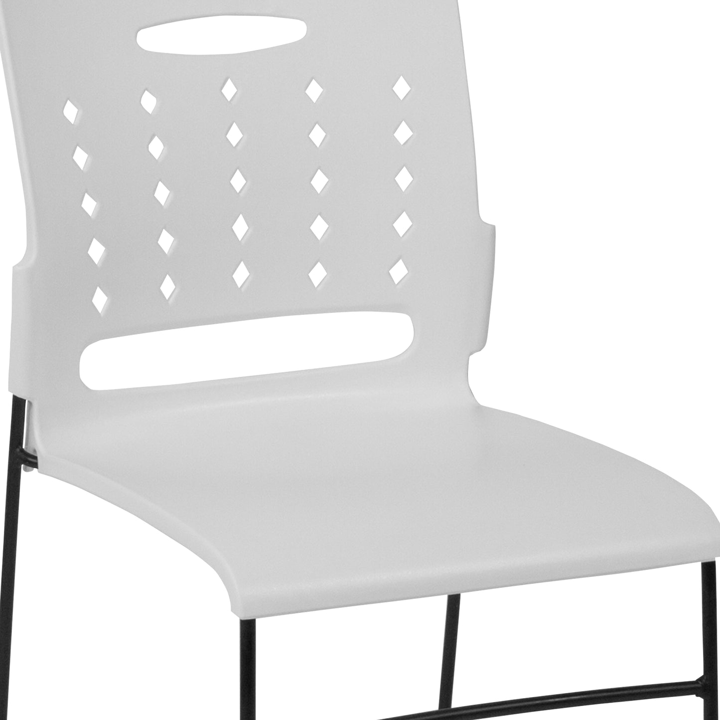 HERCULES Series 881 lb. Capacity White Sled Base Stack Chair with Air-Vent Back White