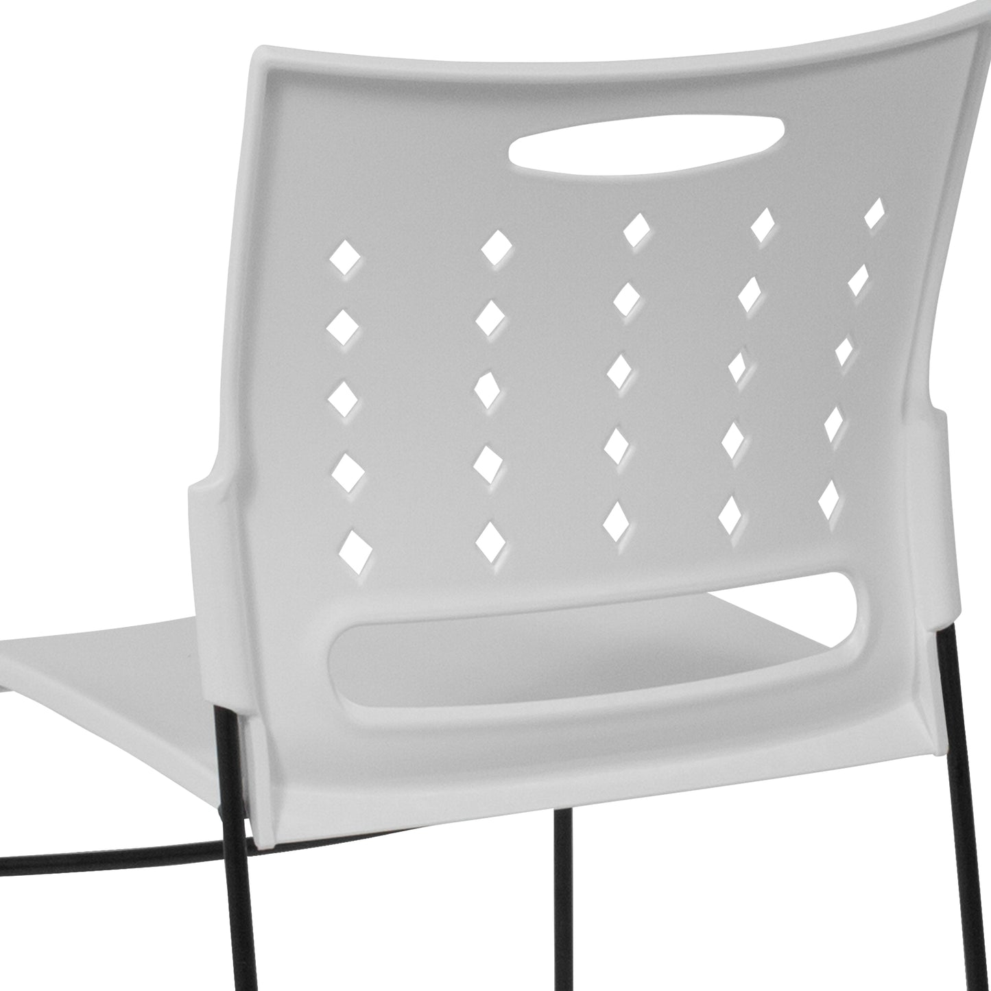 HERCULES Series 881 lb. Capacity White Sled Base Stack Chair with Air-Vent Back White