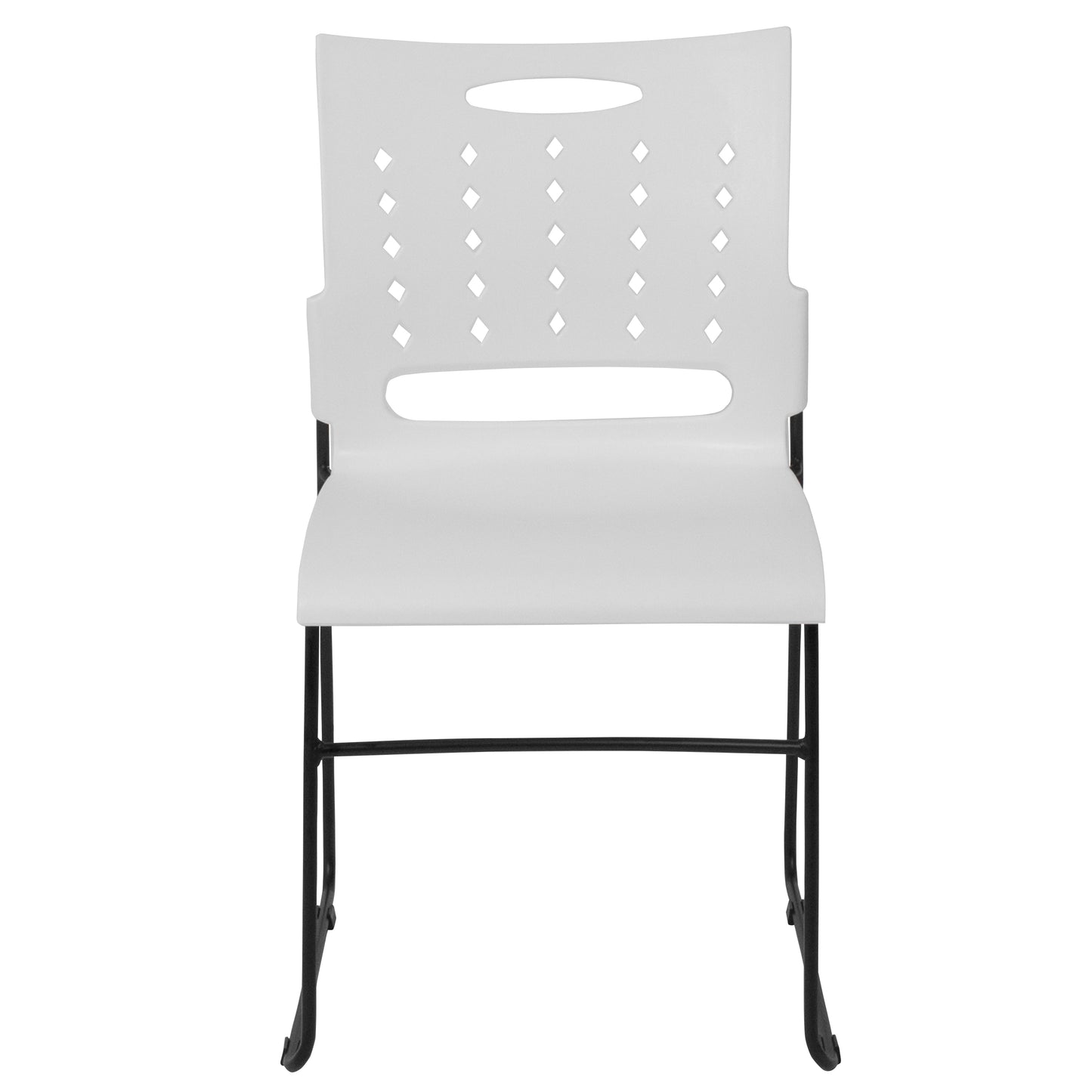 HERCULES Series 881 lb. Capacity White Sled Base Stack Chair with Air-Vent Back White