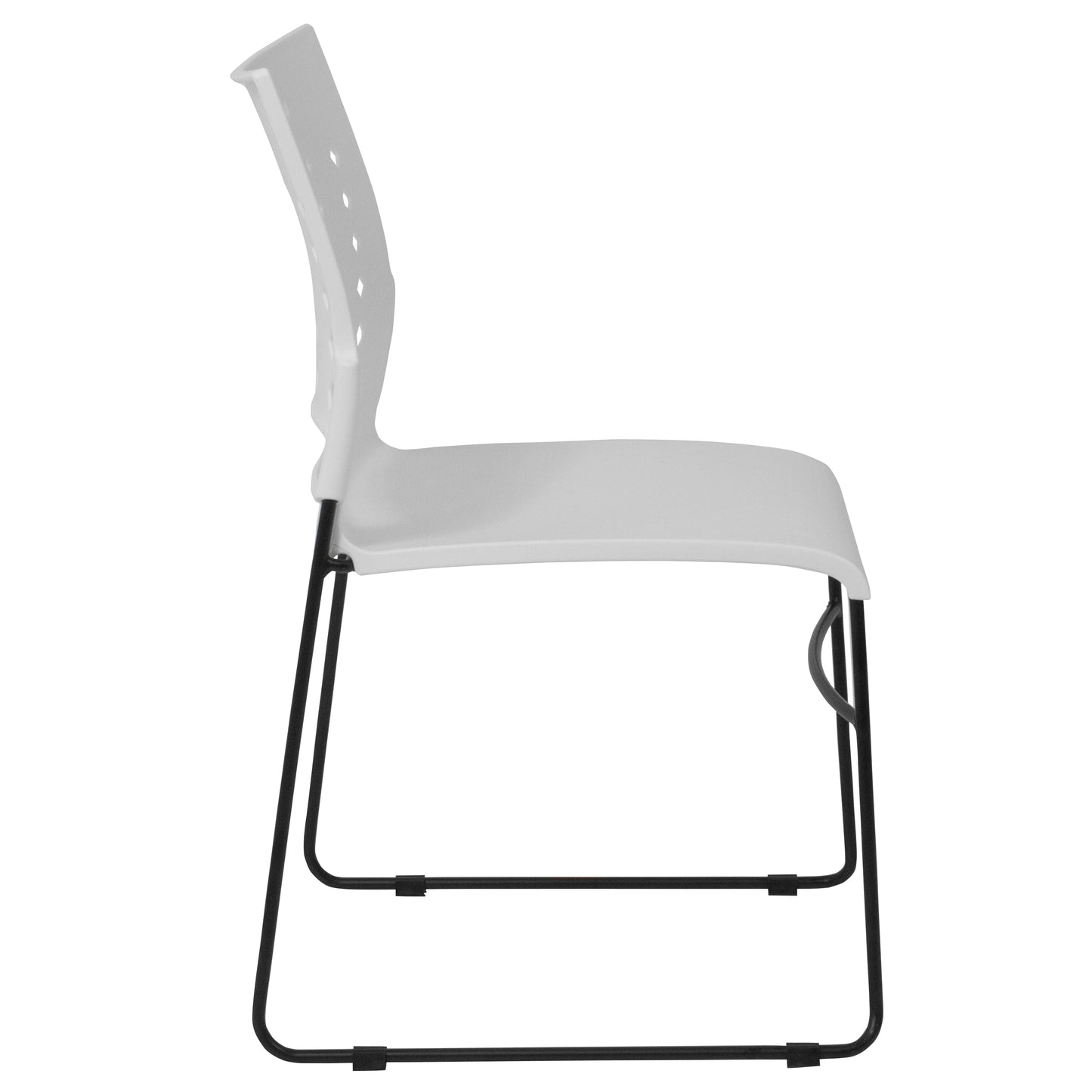 HERCULES Series 881 lb. Capacity White Sled Base Stack Chair with Air-Vent Back White