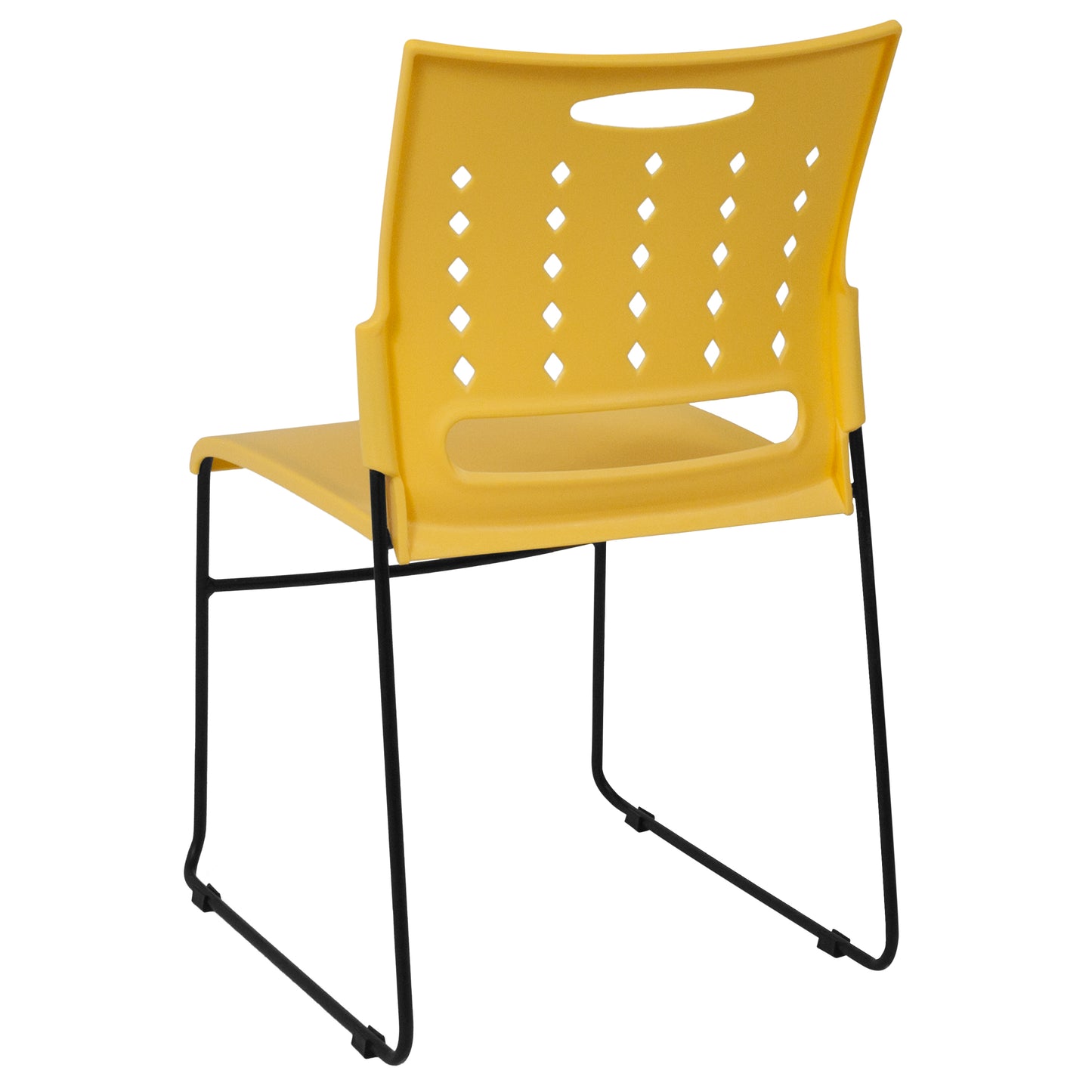 HERCULES Series 881 lb. Capacity Yellow Sled Base Stack Chair with Air-Vent Back Yellow RUT-2-YL-GG