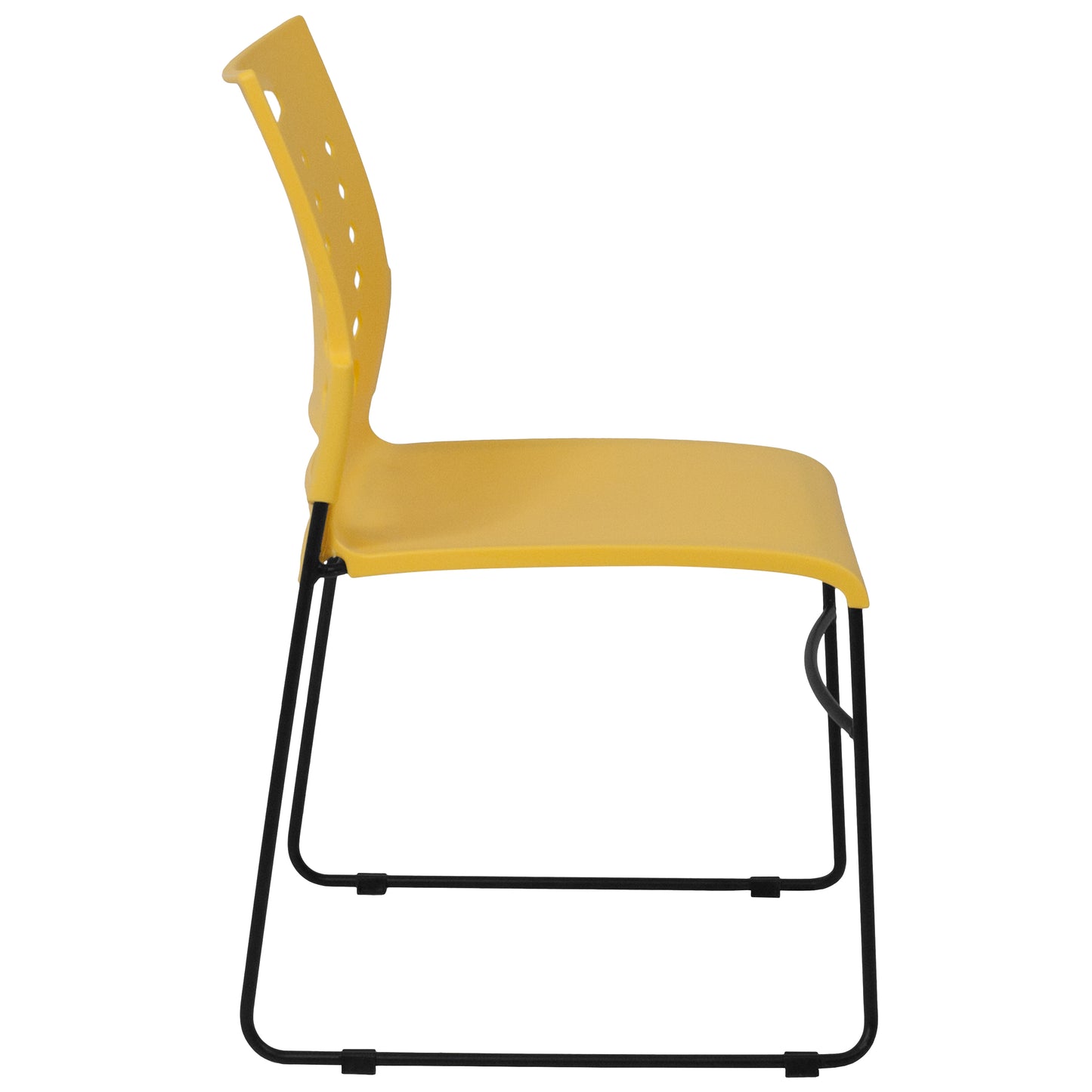 HERCULES Series 881 lb. Capacity Yellow Sled Base Stack Chair with Air-Vent Back Yellow RUT-2-YL-GG