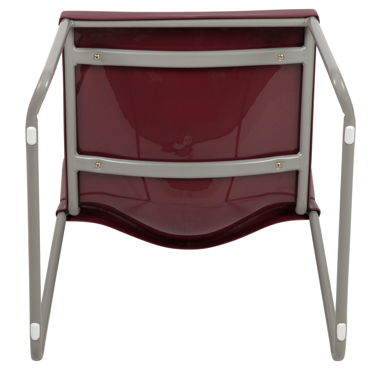 HERCULES Series 880 lb. Capacity Burgundy Full Back Contoured Stack Chair with Gray Powder Coated Sled Base Burgundy