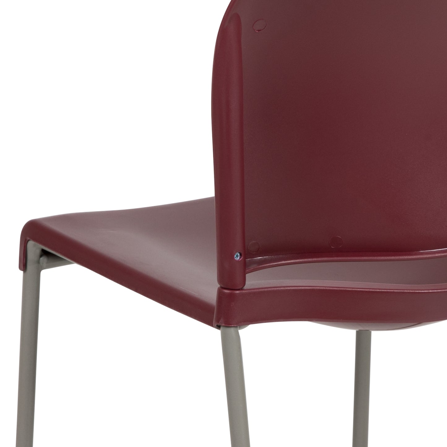 HERCULES Series 880 lb. Capacity Burgundy Full Back Contoured Stack Chair with Gray Powder Coated Sled Base Burgundy