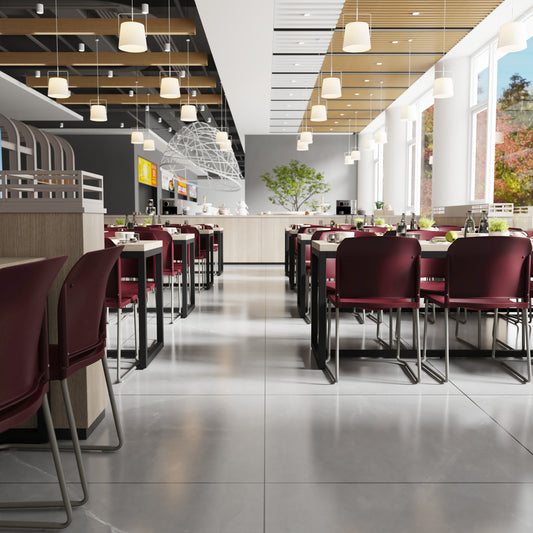 HERCULES Series 880 lb. Capacity Burgundy Full Back Contoured Stack Chair with Gray Powder Coated Sled Base Burgundy