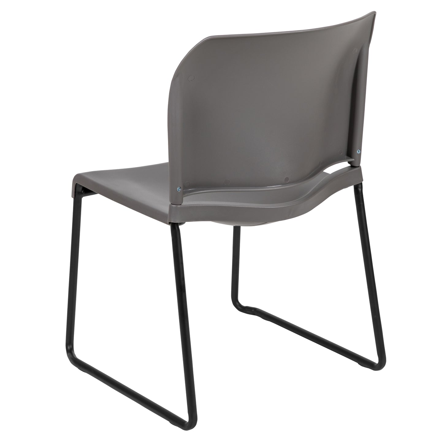 HERCULES Series 880 lb. Capacity Gray Full Back Contoured Stack Chair with Black Powder Coated Sled Base Gray