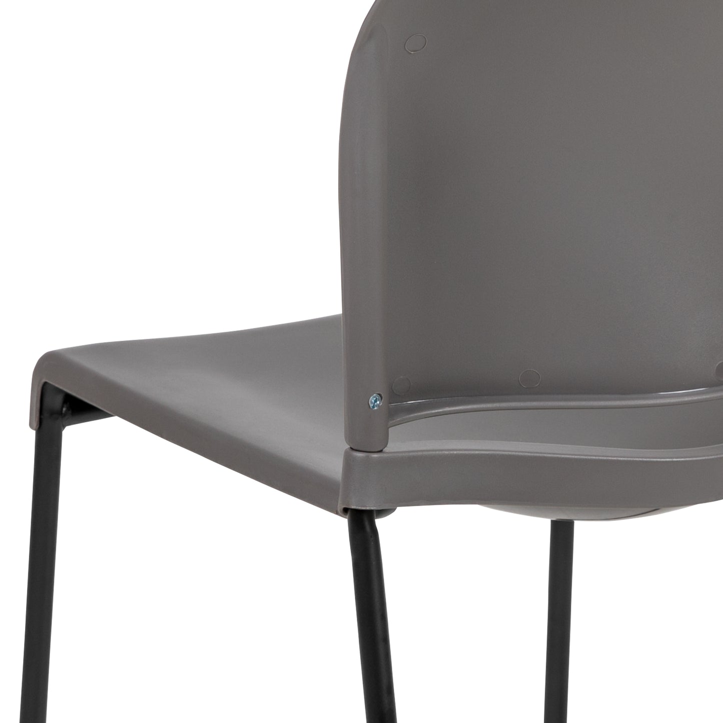 HERCULES Series 880 lb. Capacity Gray Full Back Contoured Stack Chair with Black Powder Coated Sled Base Gray