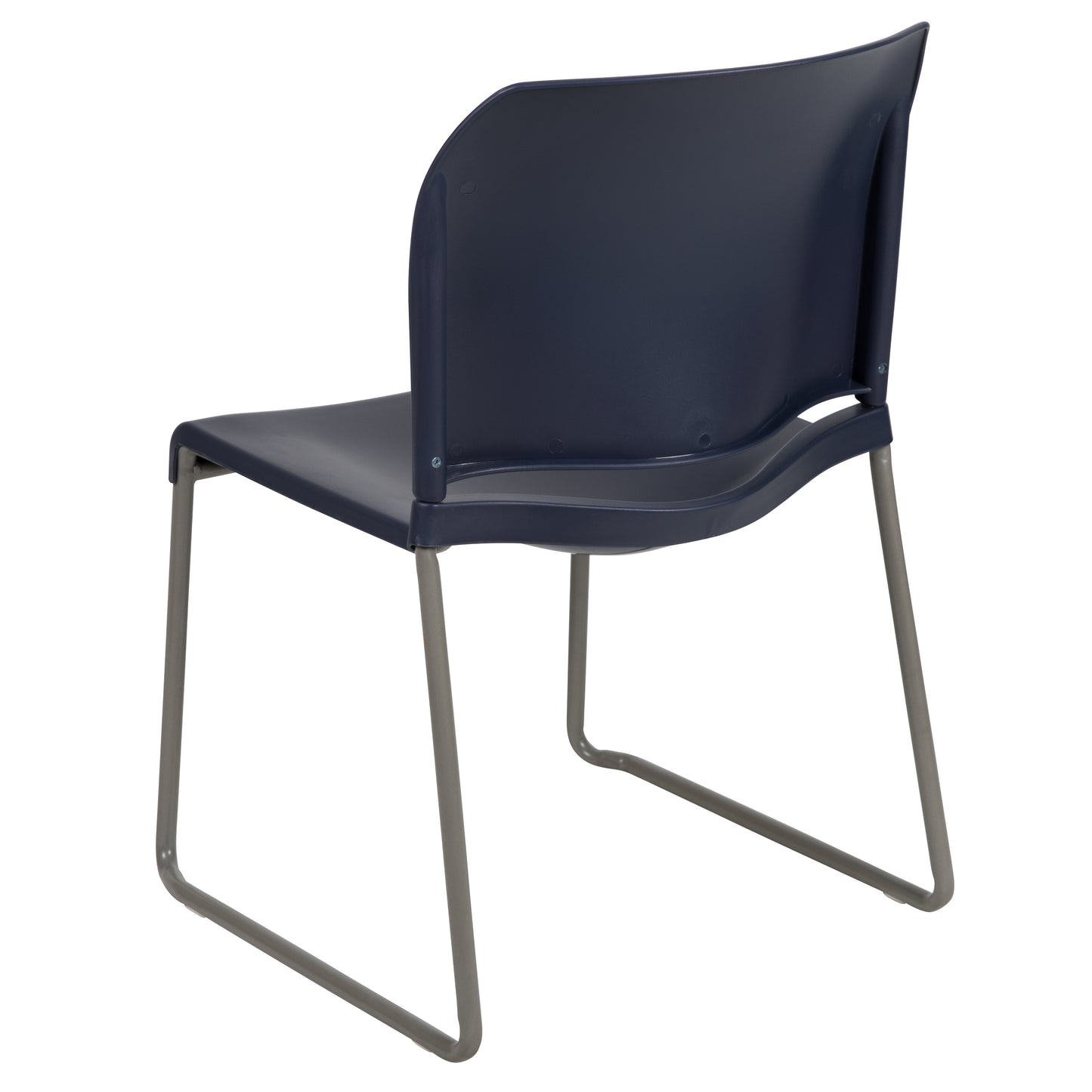HERCULES Series 880 lb. Capacity Navy Full Back Contoured Stack Chair with Gray Powder Coated Sled Base Navy