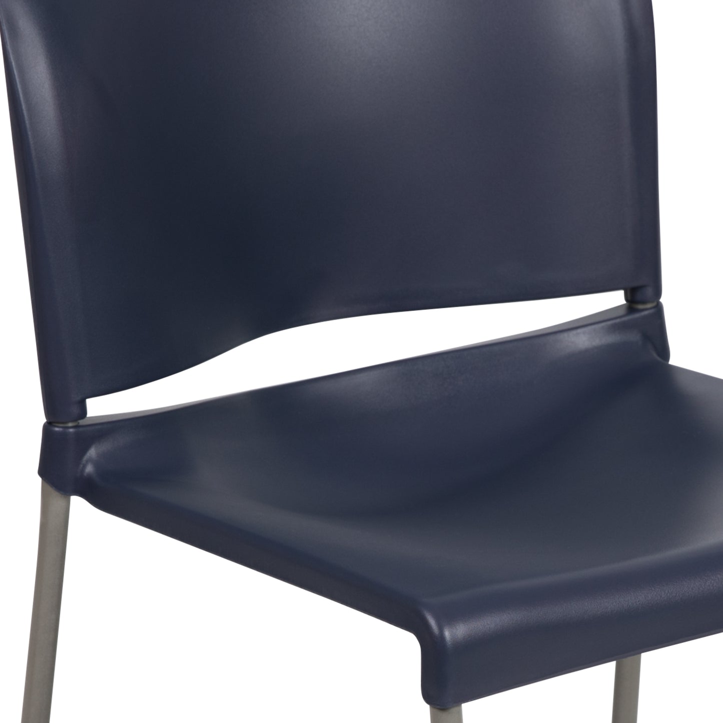 HERCULES Series 880 lb. Capacity Navy Full Back Contoured Stack Chair with Gray Powder Coated Sled Base Navy