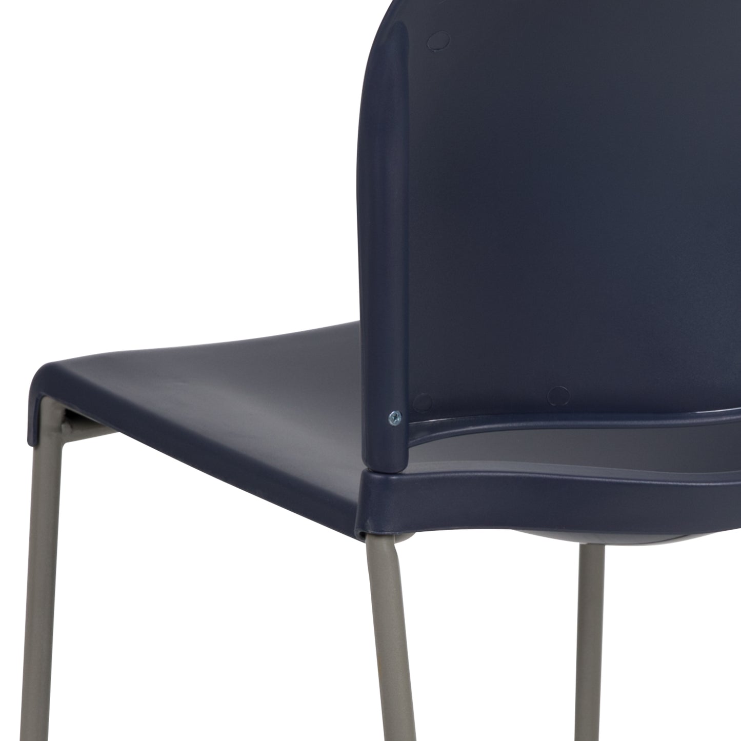 HERCULES Series 880 lb. Capacity Navy Full Back Contoured Stack Chair with Gray Powder Coated Sled Base Navy