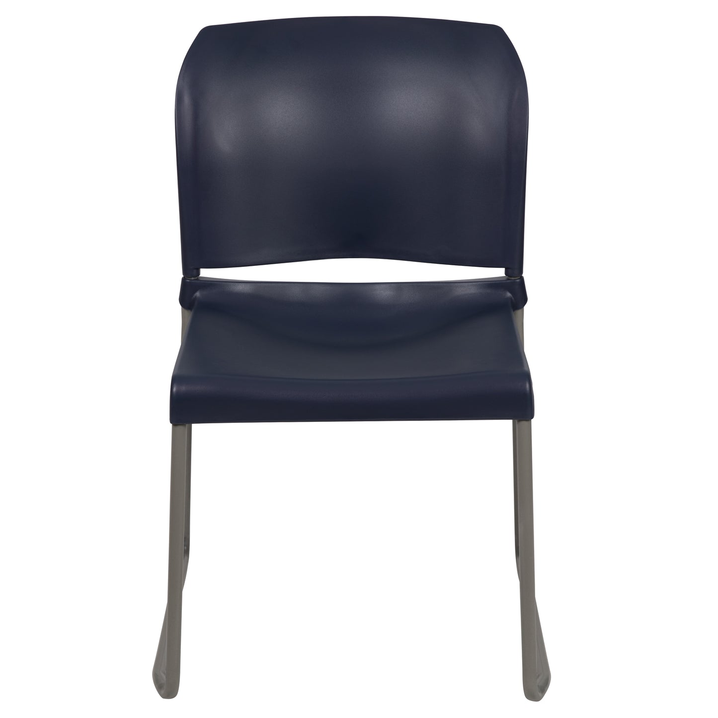 HERCULES Series 880 lb. Capacity Navy Full Back Contoured Stack Chair with Gray Powder Coated Sled Base Navy