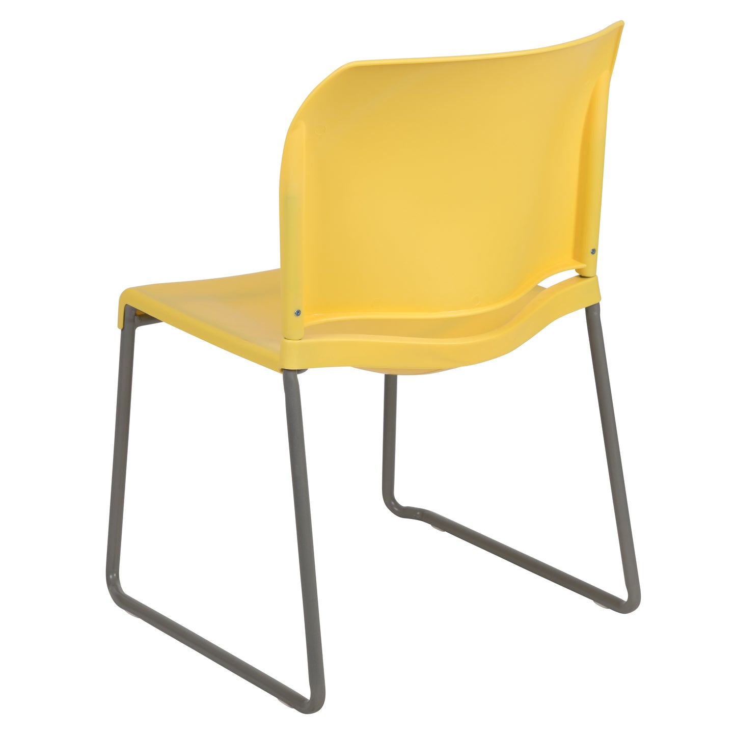 HERCULES Series 880 lb. Capacity Yellow Full Back Contoured Stack Chair with Gray Powder Coated Sled Base Yellow