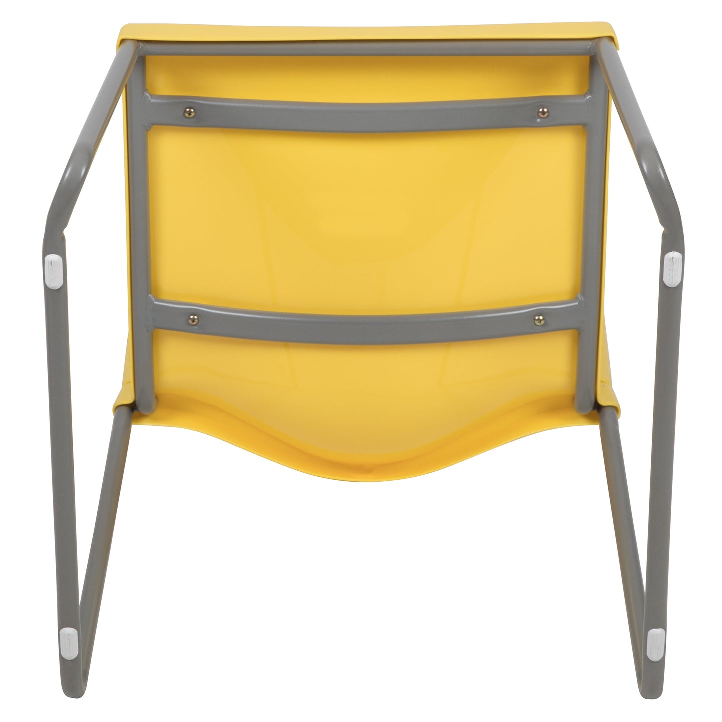 HERCULES Series 880 lb. Capacity Yellow Full Back Contoured Stack Chair with Gray Powder Coated Sled Base Yellow
