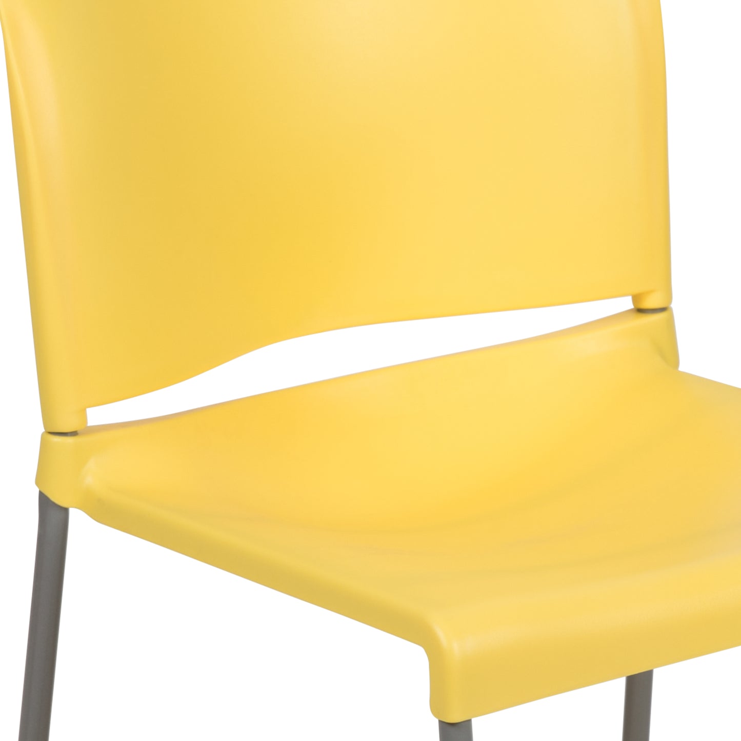 HERCULES Series 880 lb. Capacity Yellow Full Back Contoured Stack Chair with Gray Powder Coated Sled Base Yellow