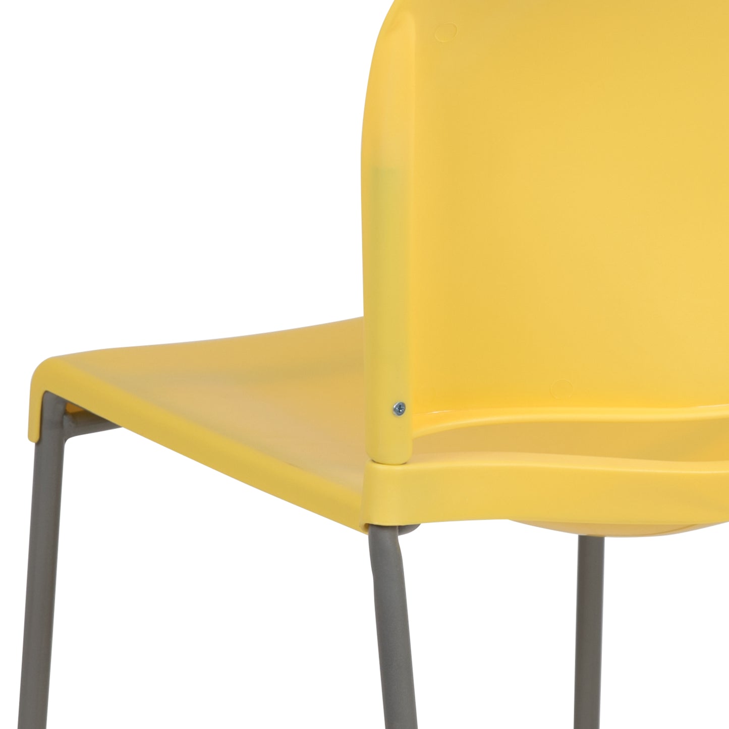 HERCULES Series 880 lb. Capacity Yellow Full Back Contoured Stack Chair with Gray Powder Coated Sled Base Yellow