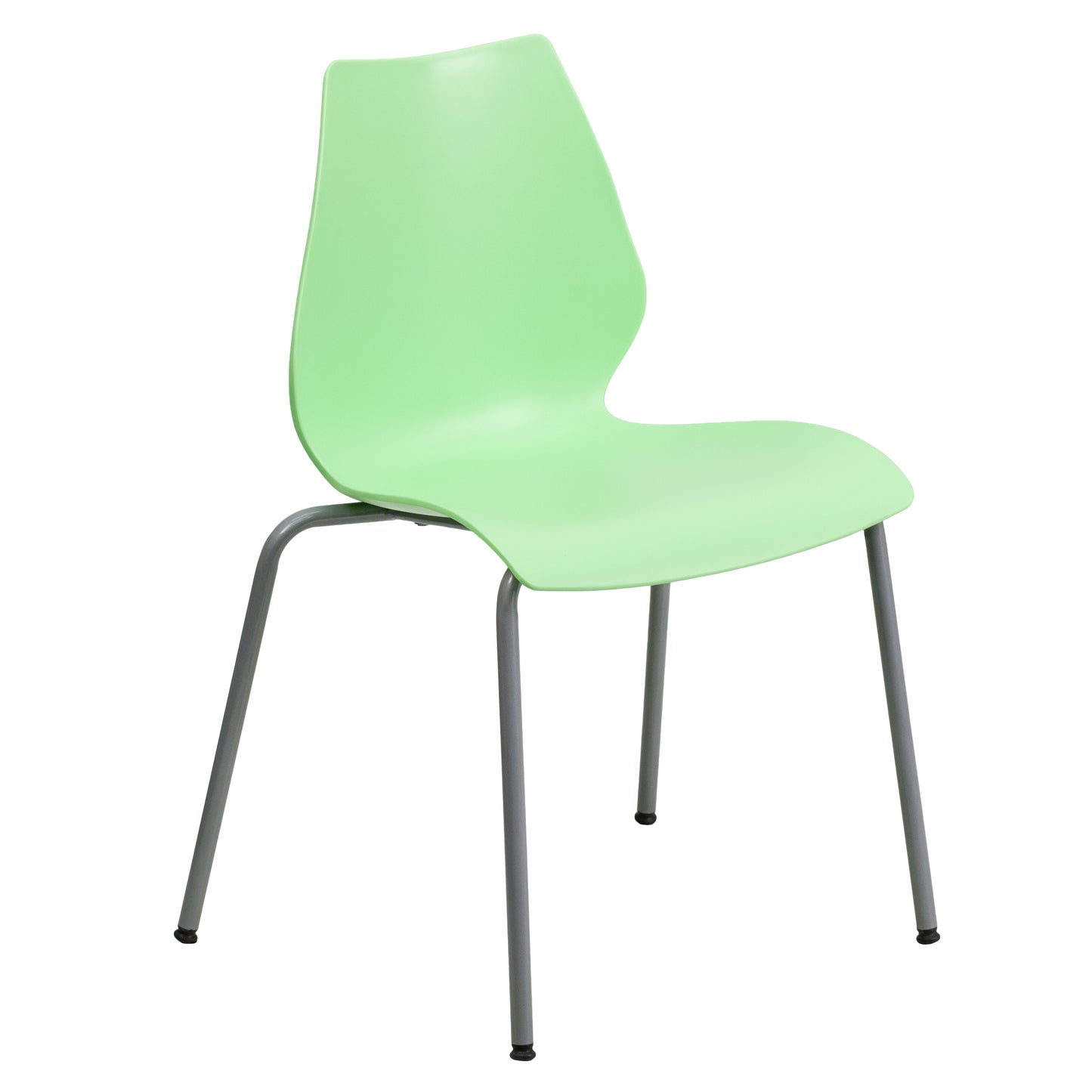 HERCULES Series 770 lb. Capacity Green Stack Chair with Lumbar Support and Silver Frame Green RUT-288-GREEN-GG