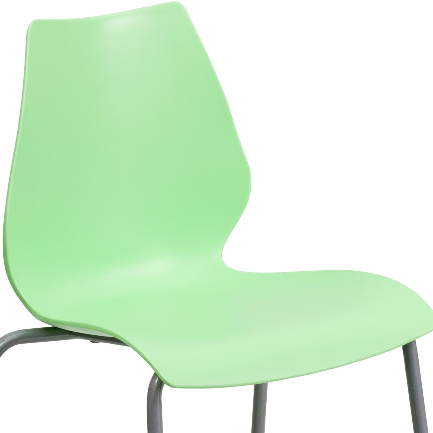 HERCULES Series 770 lb. Capacity Green Stack Chair with Lumbar Support and Silver Frame Green RUT-288-GREEN-GG