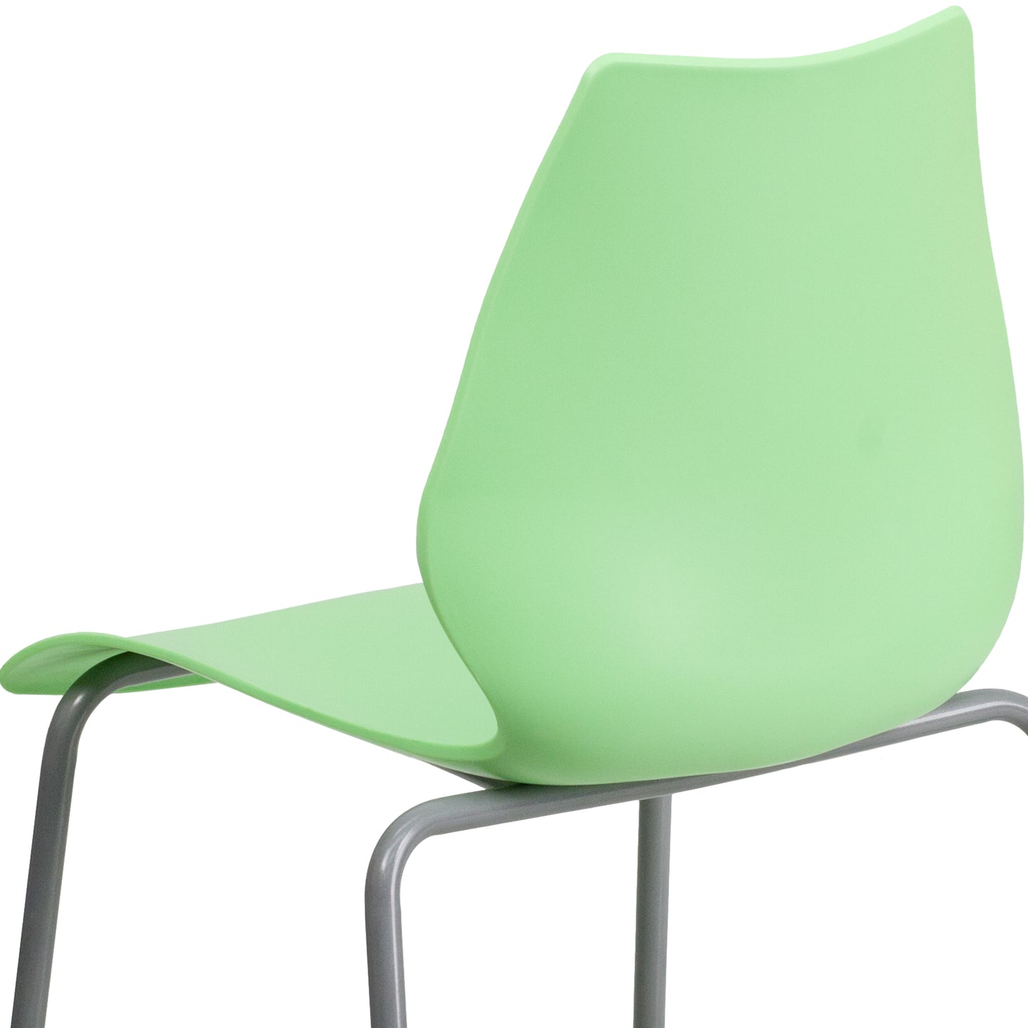 HERCULES Series 770 lb. Capacity Green Stack Chair with Lumbar Support and Silver Frame Green RUT-288-GREEN-GG
