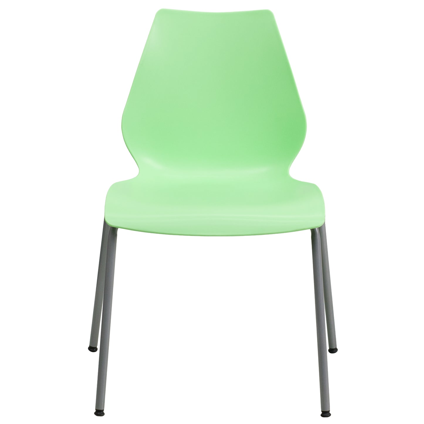HERCULES Series 770 lb. Capacity Green Stack Chair with Lumbar Support and Silver Frame Green RUT-288-GREEN-GG