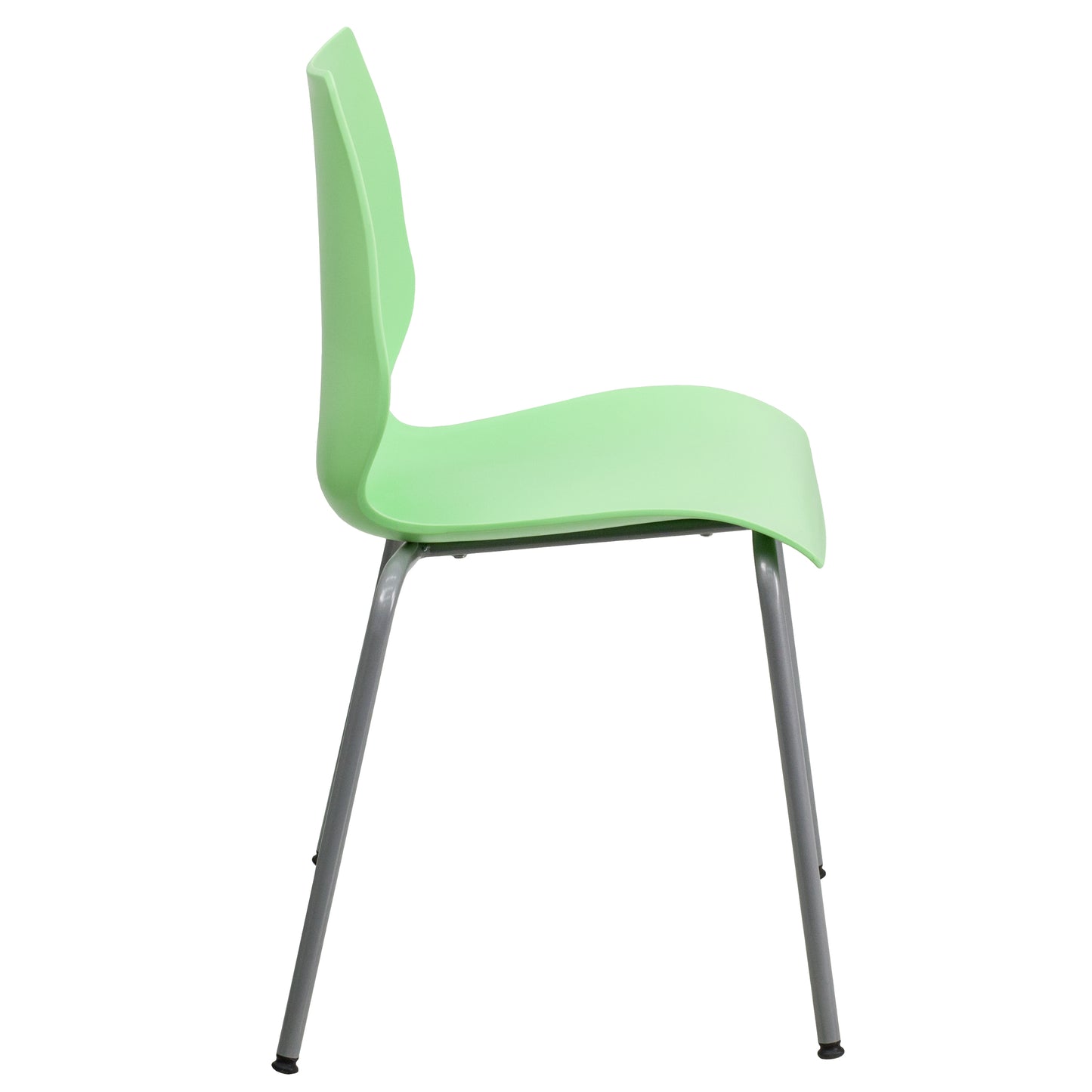 HERCULES Series 770 lb. Capacity Green Stack Chair with Lumbar Support and Silver Frame Green RUT-288-GREEN-GG