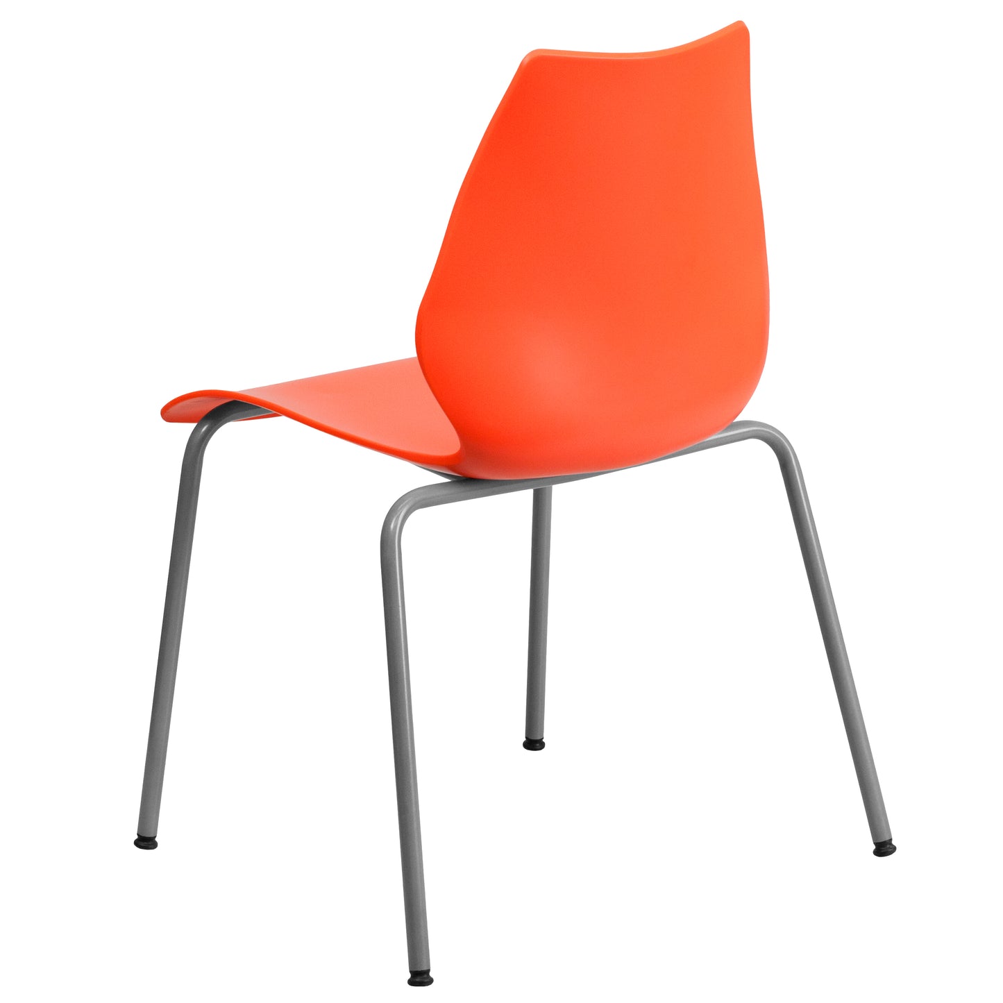 HERCULES Series 770 lb. Capacity Orange Stack Chair with Lumbar Support and Silver Frame Orange
