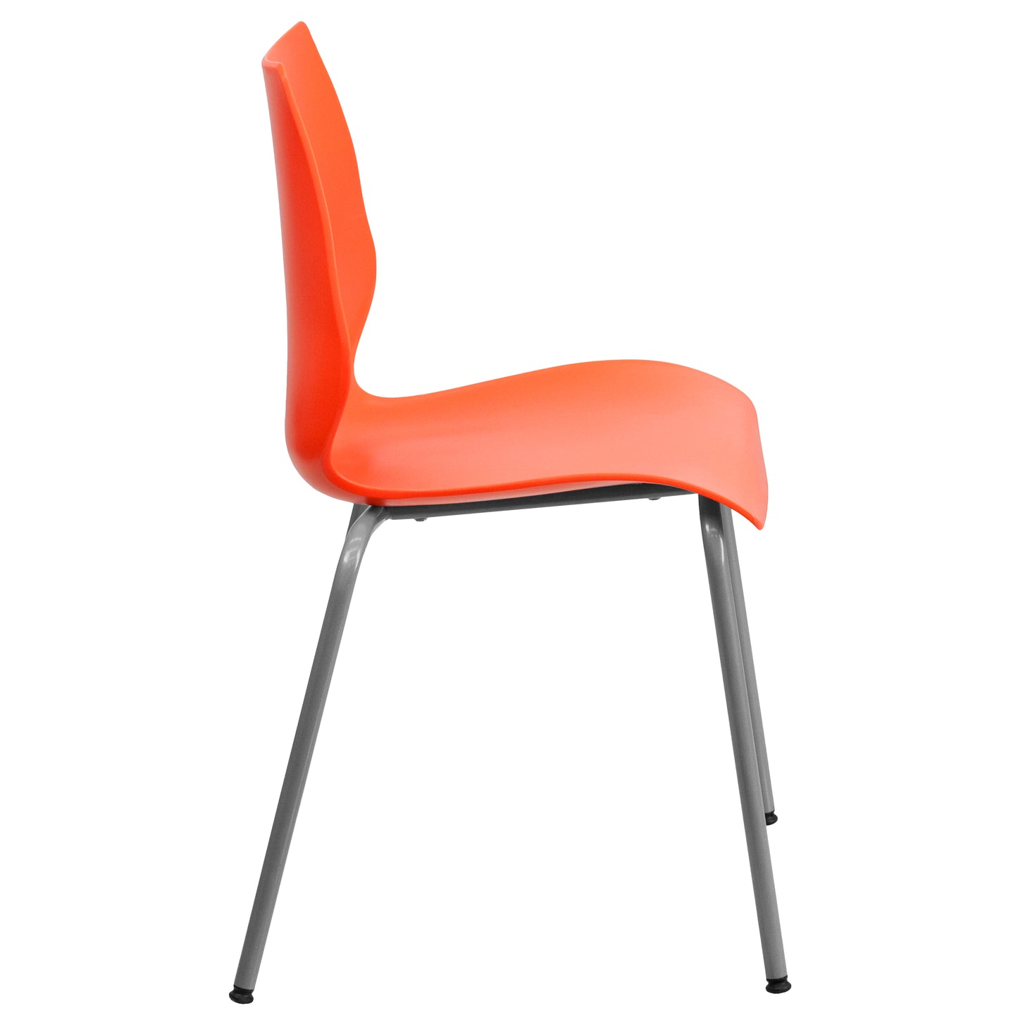 HERCULES Series 770 lb. Capacity Orange Stack Chair with Lumbar Support and Silver Frame Orange