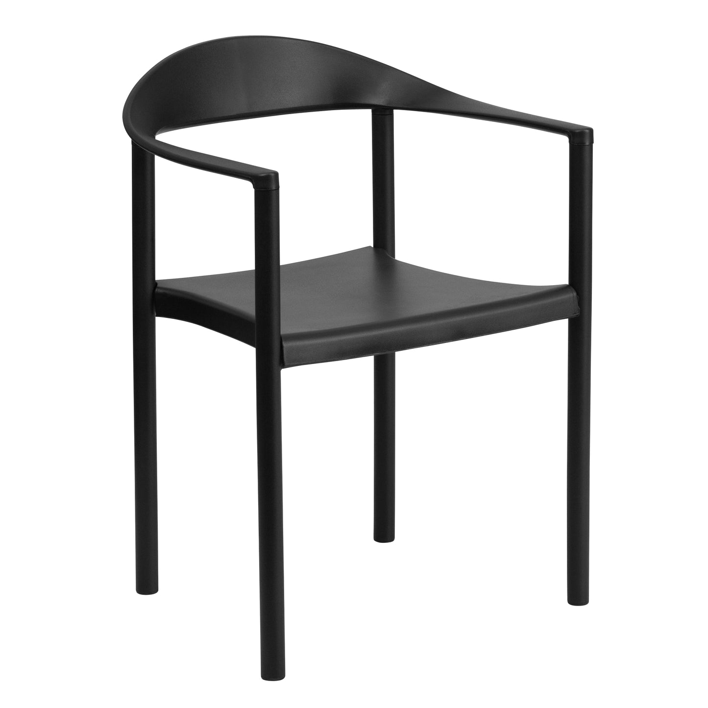 HERCULES Series 1000 lb. Capacity Black Plastic Cafe Stack Chair Black