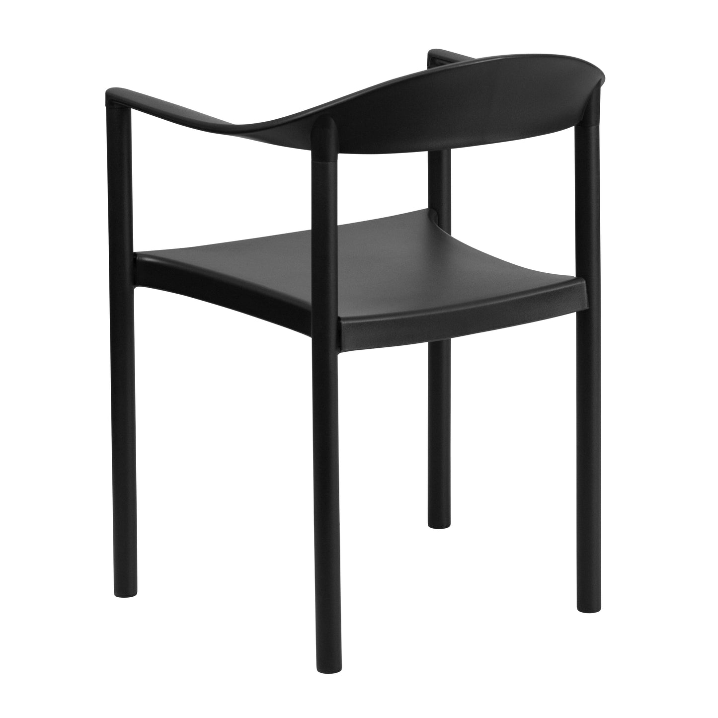 HERCULES Series 1000 lb. Capacity Black Plastic Cafe Stack Chair Black