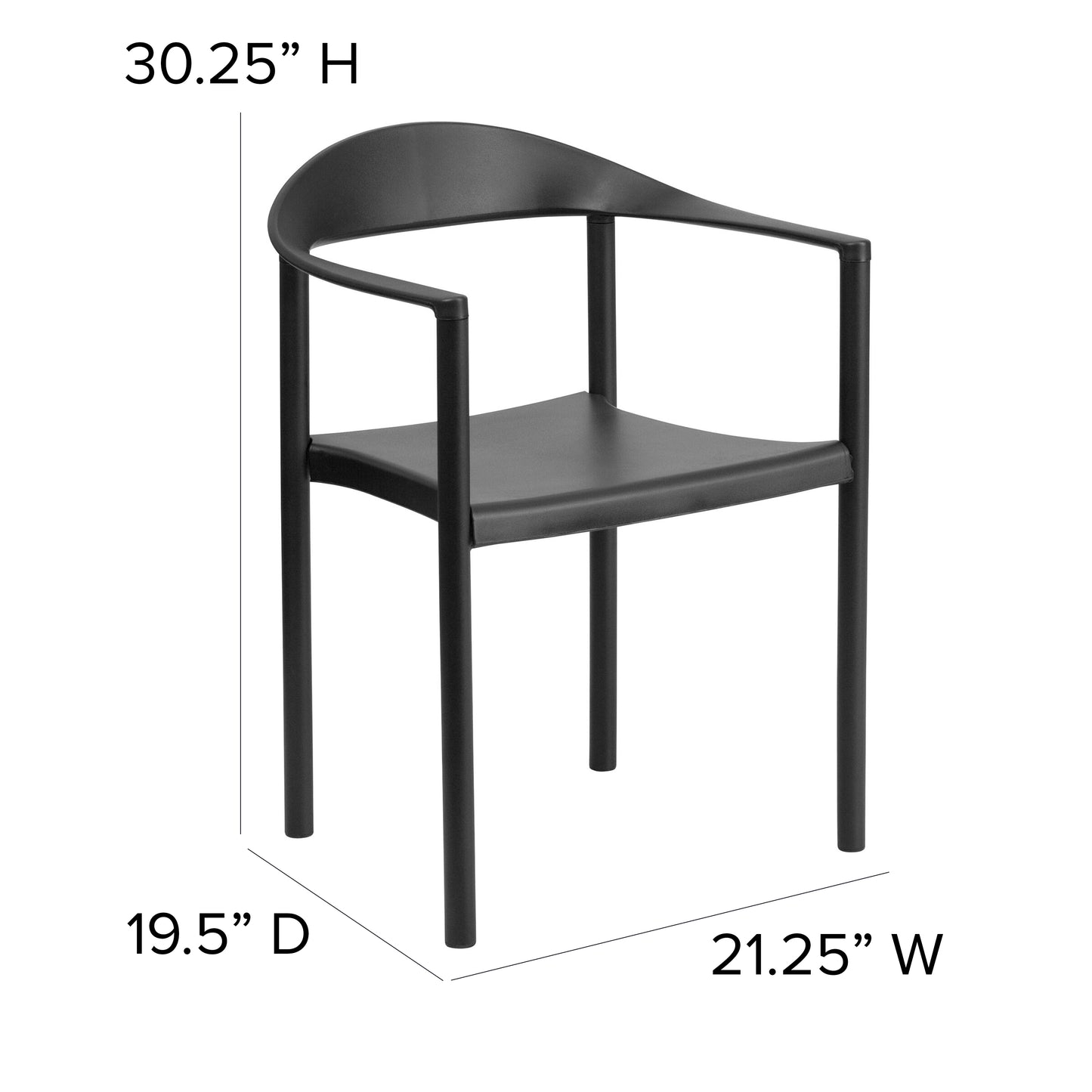 HERCULES Series 1000 lb. Capacity Black Plastic Cafe Stack Chair Black