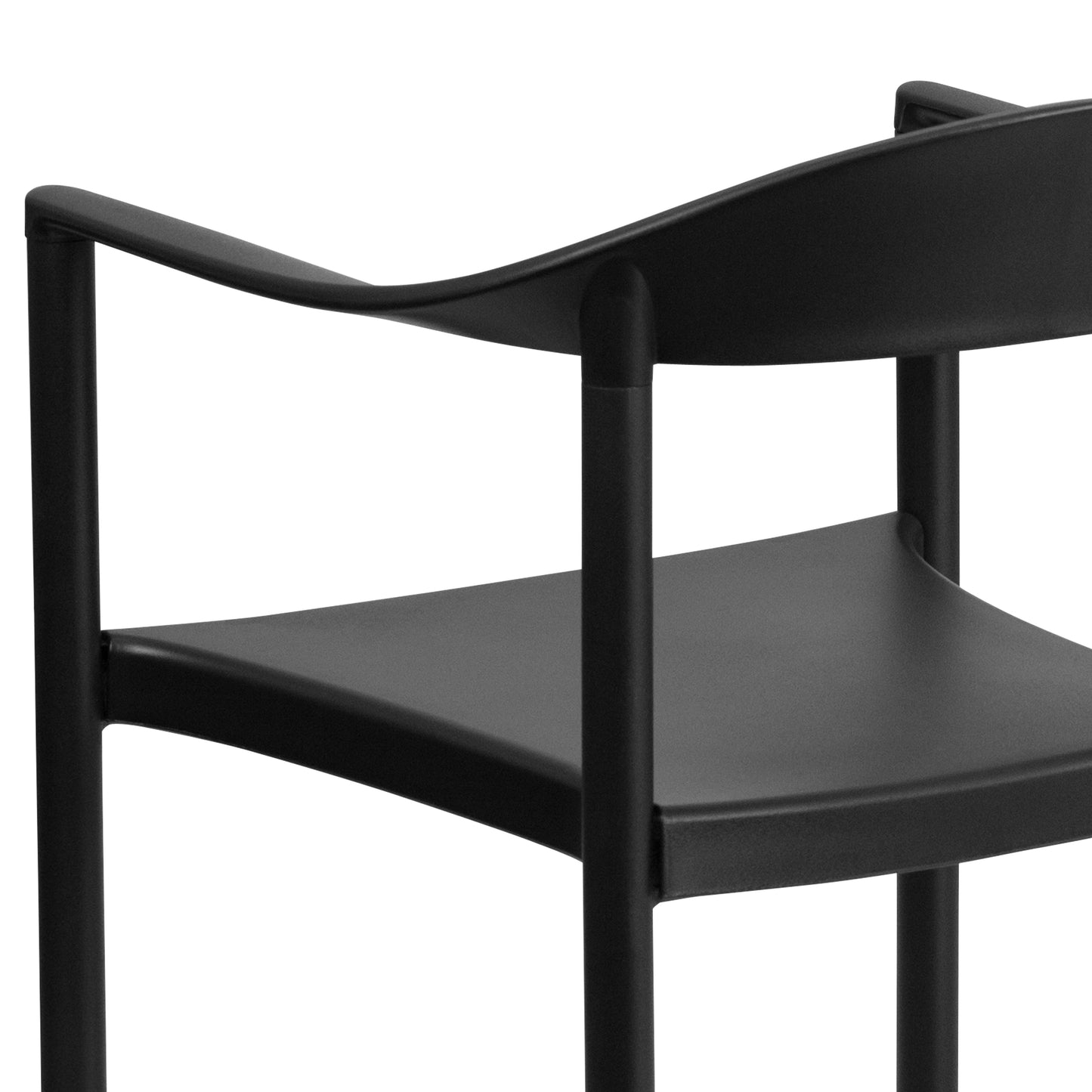 HERCULES Series 1000 lb. Capacity Black Plastic Cafe Stack Chair Black