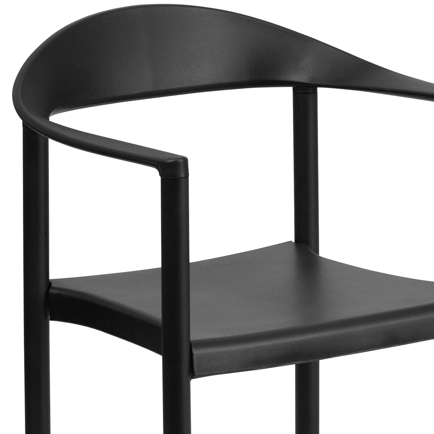 HERCULES Series 1000 lb. Capacity Black Plastic Cafe Stack Chair Black