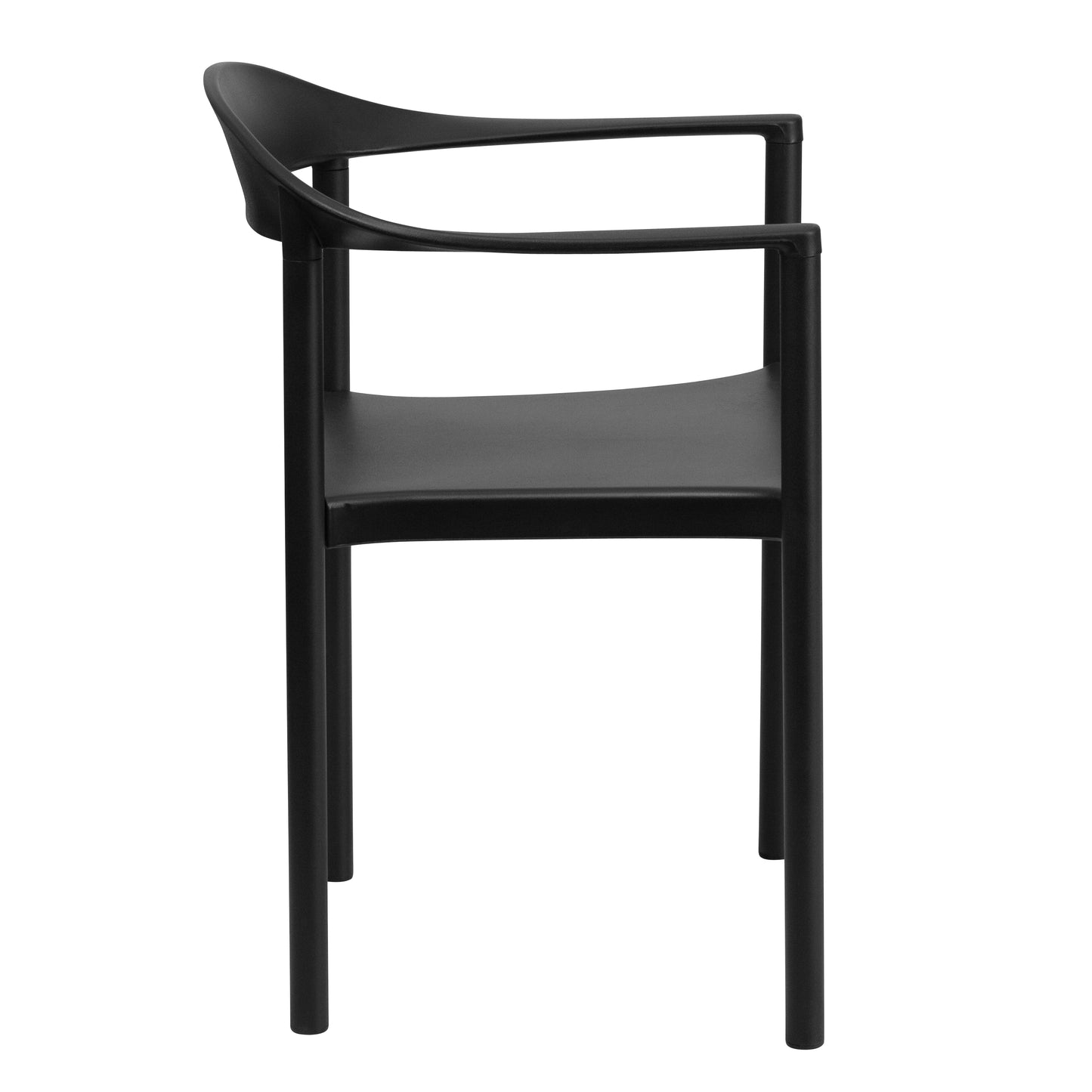 HERCULES Series 1000 lb. Capacity Black Plastic Cafe Stack Chair Black