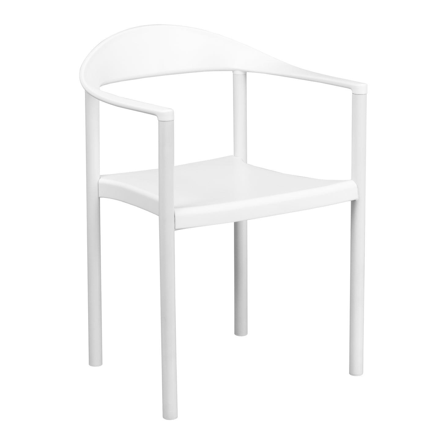 HERCULES Series 1000 lb. Capacity White Plastic Cafe Stack Chair White