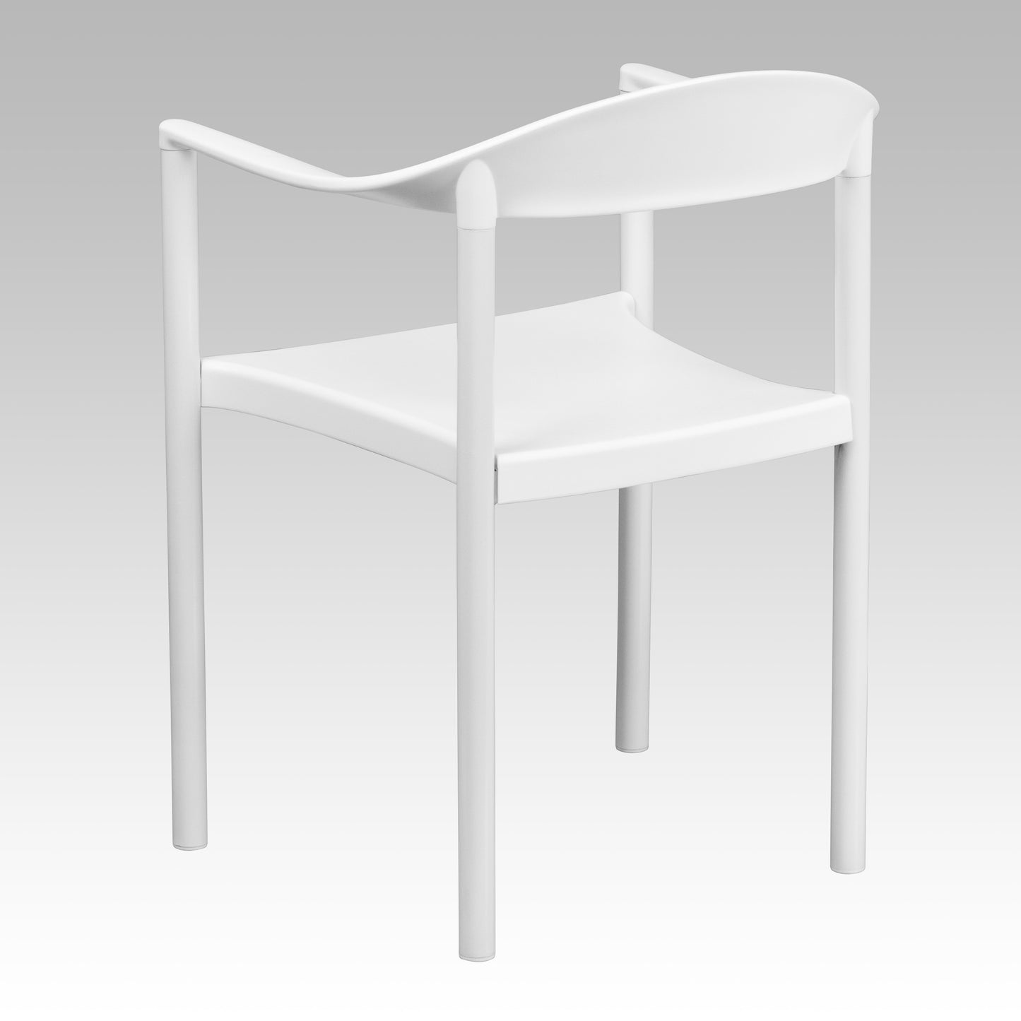 HERCULES Series 1000 lb. Capacity White Plastic Cafe Stack Chair White
