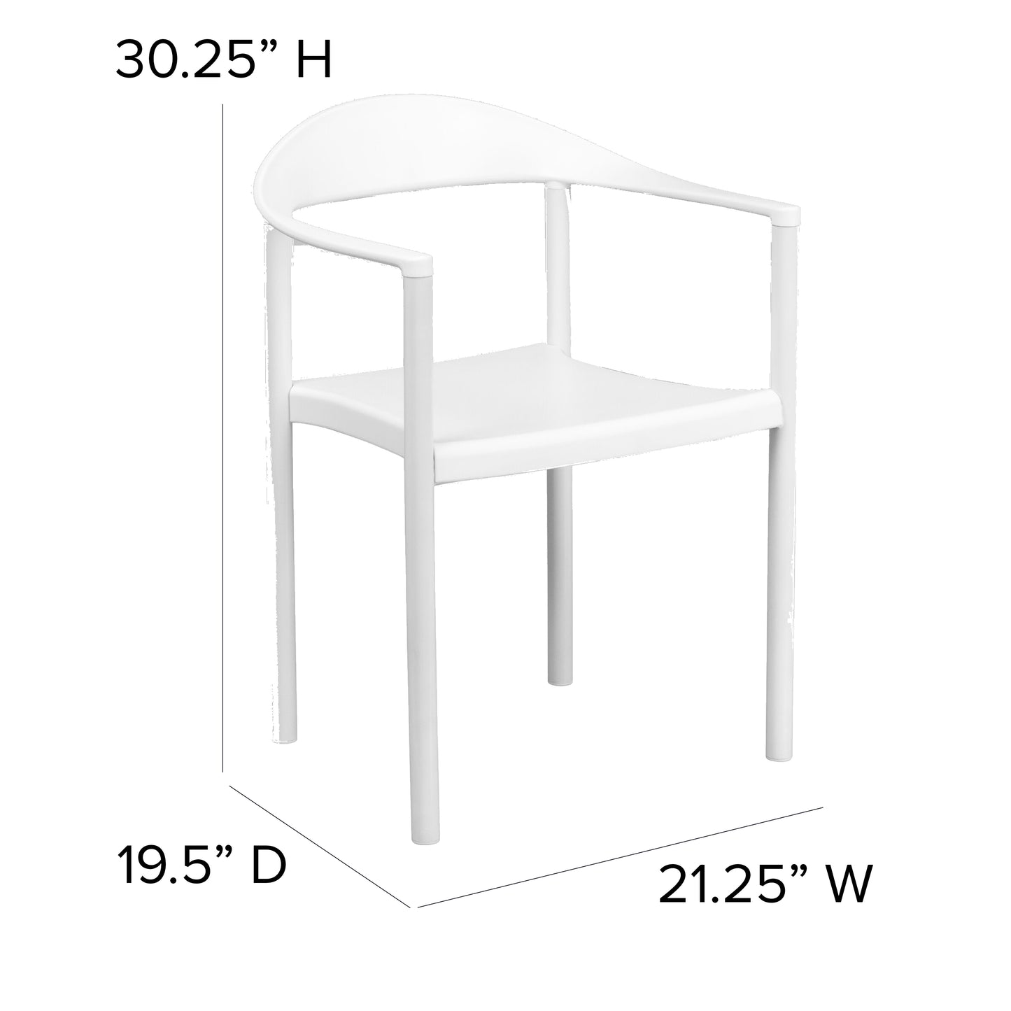 HERCULES Series 1000 lb. Capacity White Plastic Cafe Stack Chair White