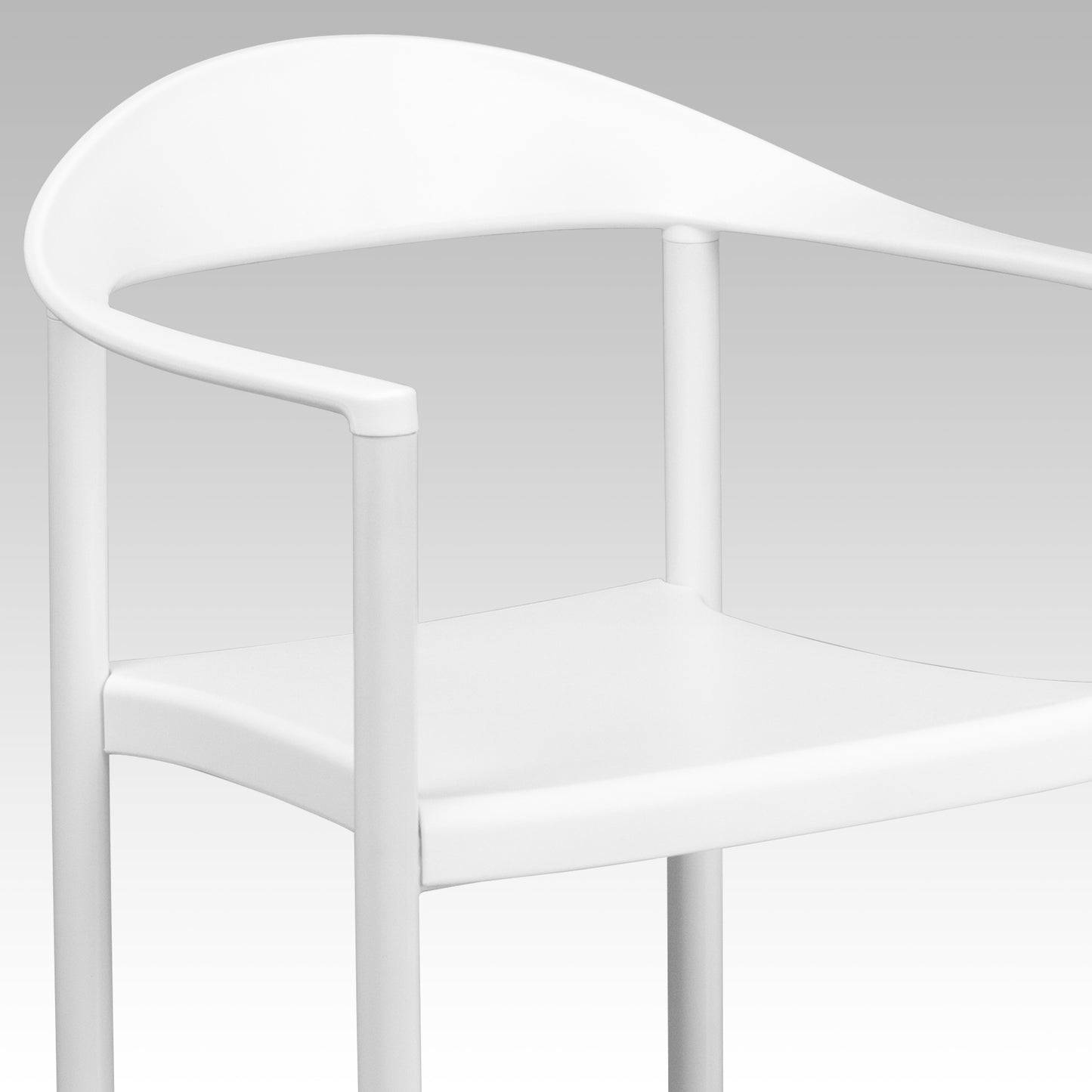 HERCULES Series 1000 lb. Capacity White Plastic Cafe Stack Chair White