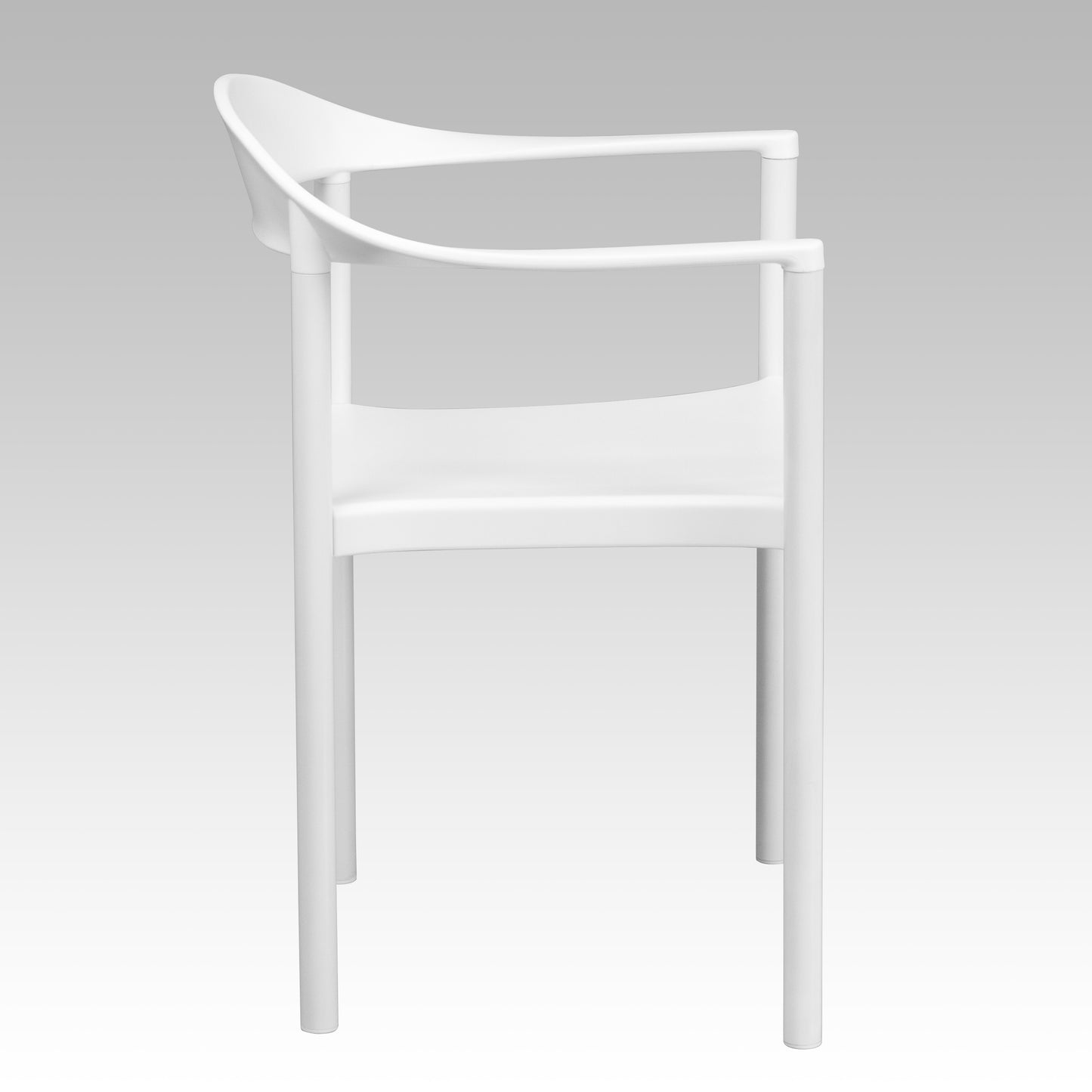HERCULES Series 1000 lb. Capacity White Plastic Cafe Stack Chair White