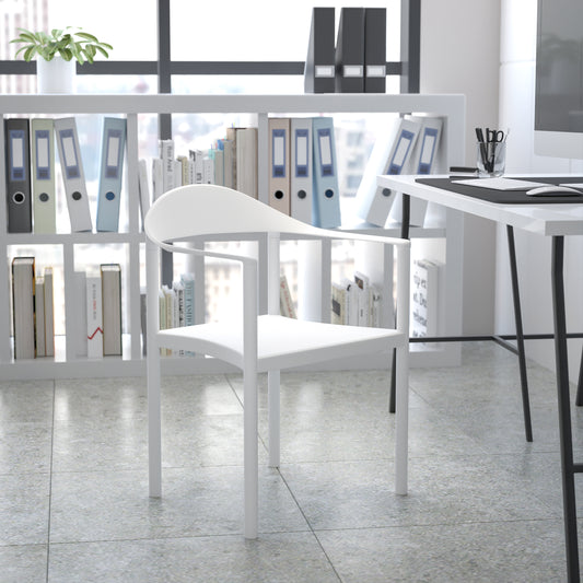 HERCULES Series 1000 lb. Capacity White Plastic Cafe Stack Chair White