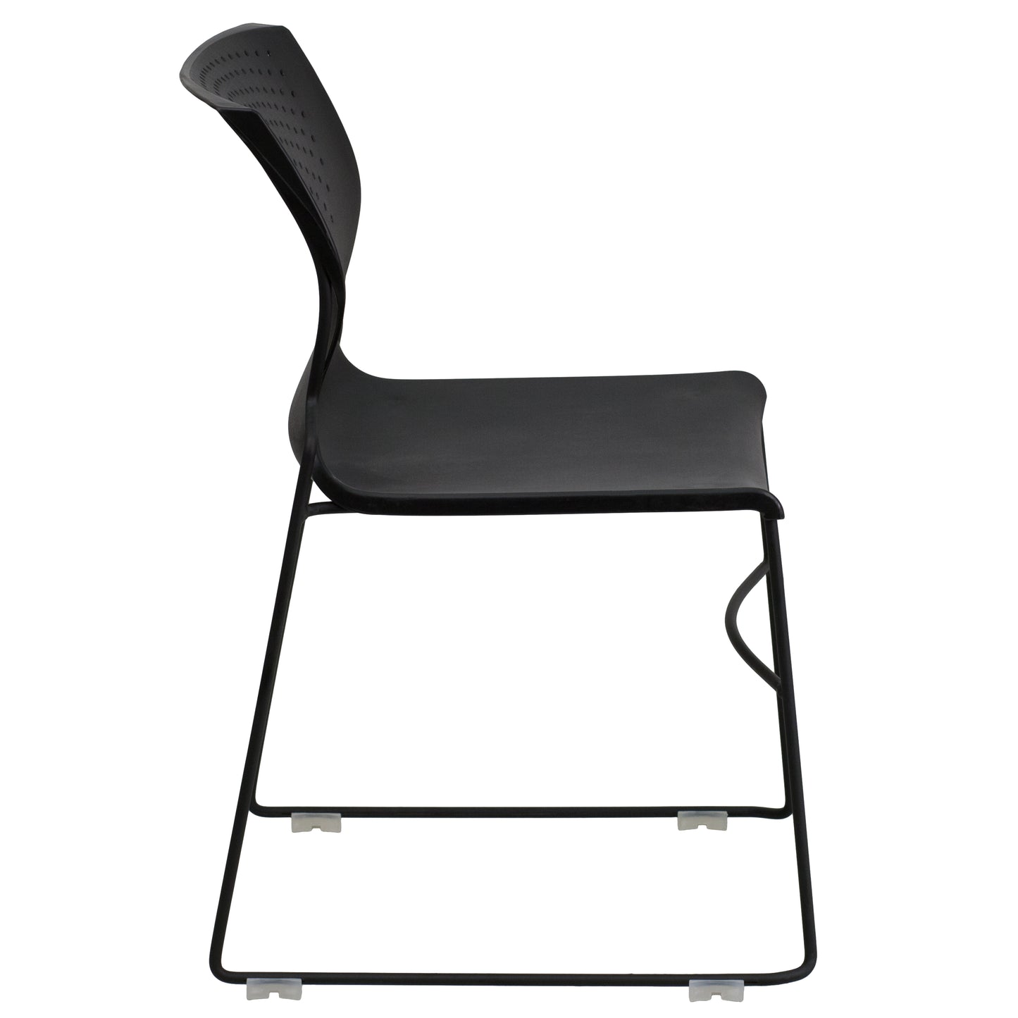 HERCULES Series 661 lb. Capacity Black Full Back Stack Chair with Black Powder Coated Frame Black RUT-438-BK-GG