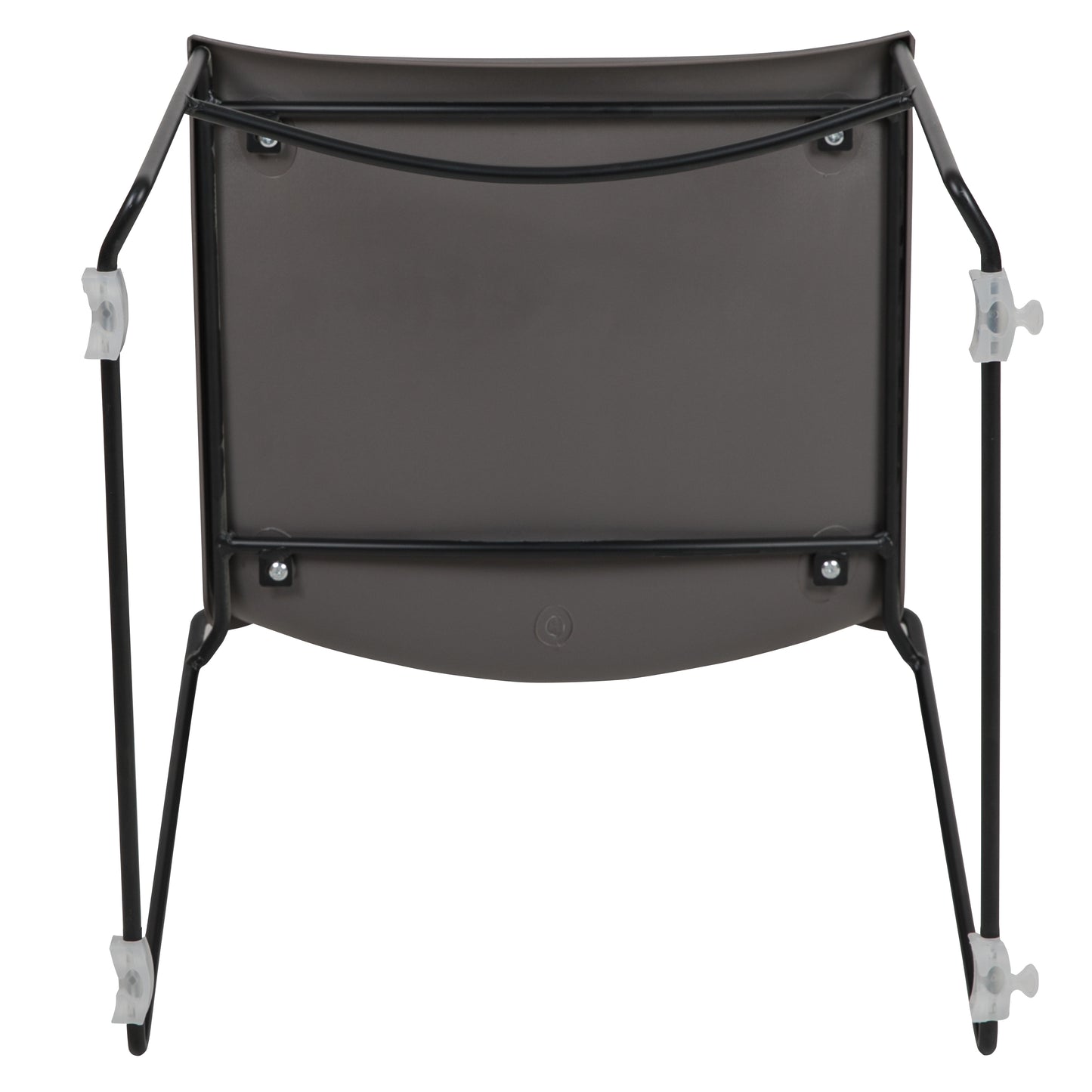 HERCULES Series 661 lb. Capacity Gray Full Back Stack Chair with Black Powder Coated Frame Gray