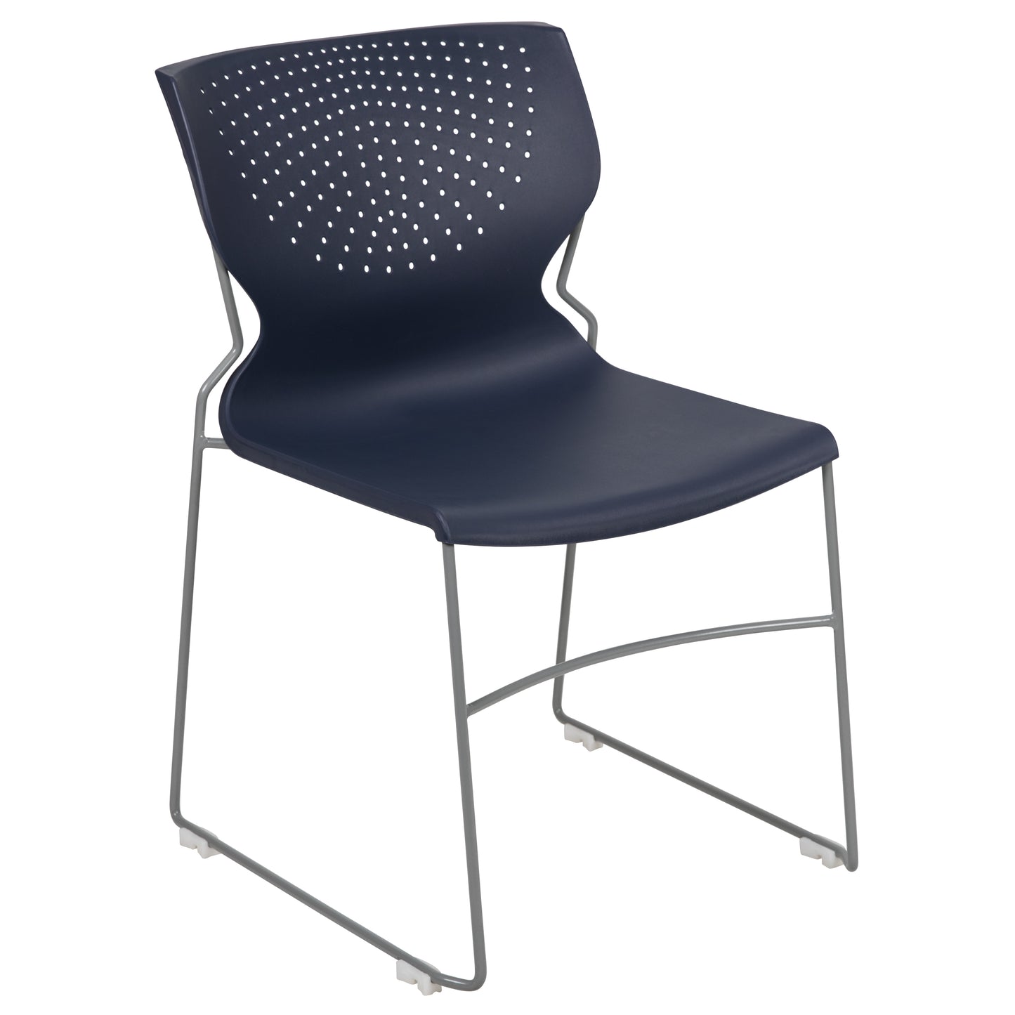 HERCULES Series 661 lb. Capacity Navy Full Back Stack Chair with Gray Powder Coated Frame Navy