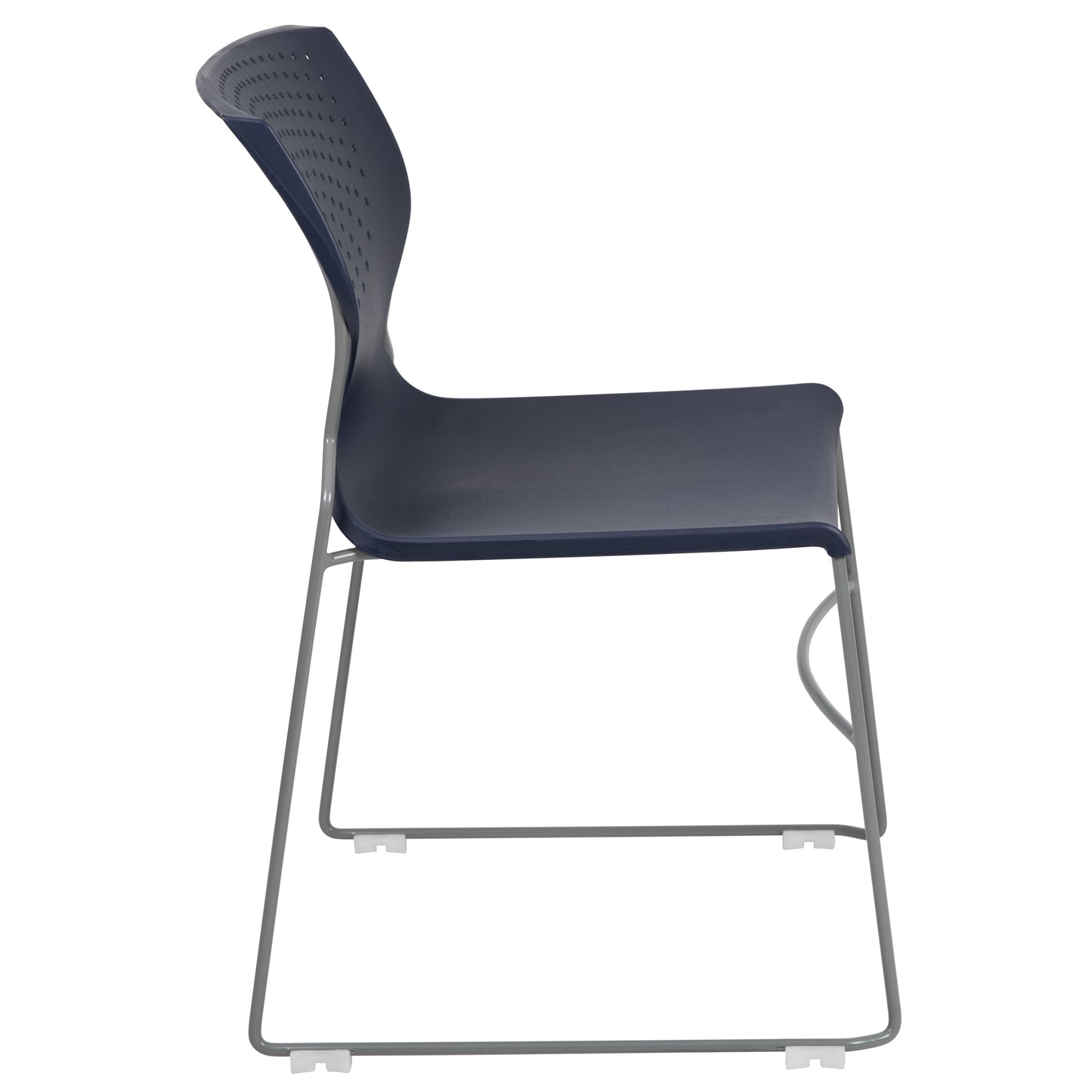 HERCULES Series 661 lb. Capacity Navy Full Back Stack Chair with Gray Powder Coated Frame Navy