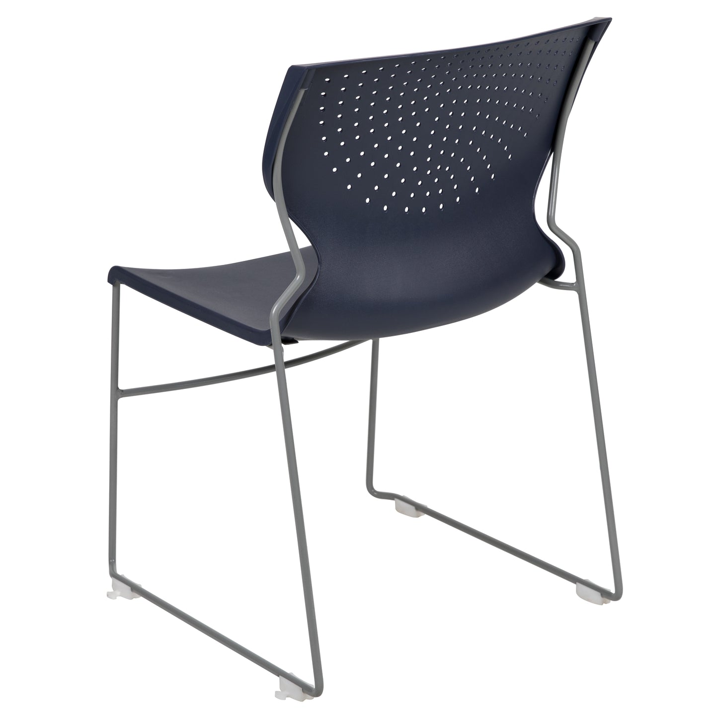 HERCULES Series 661 lb. Capacity Navy Full Back Stack Chair with Gray Powder Coated Frame Navy