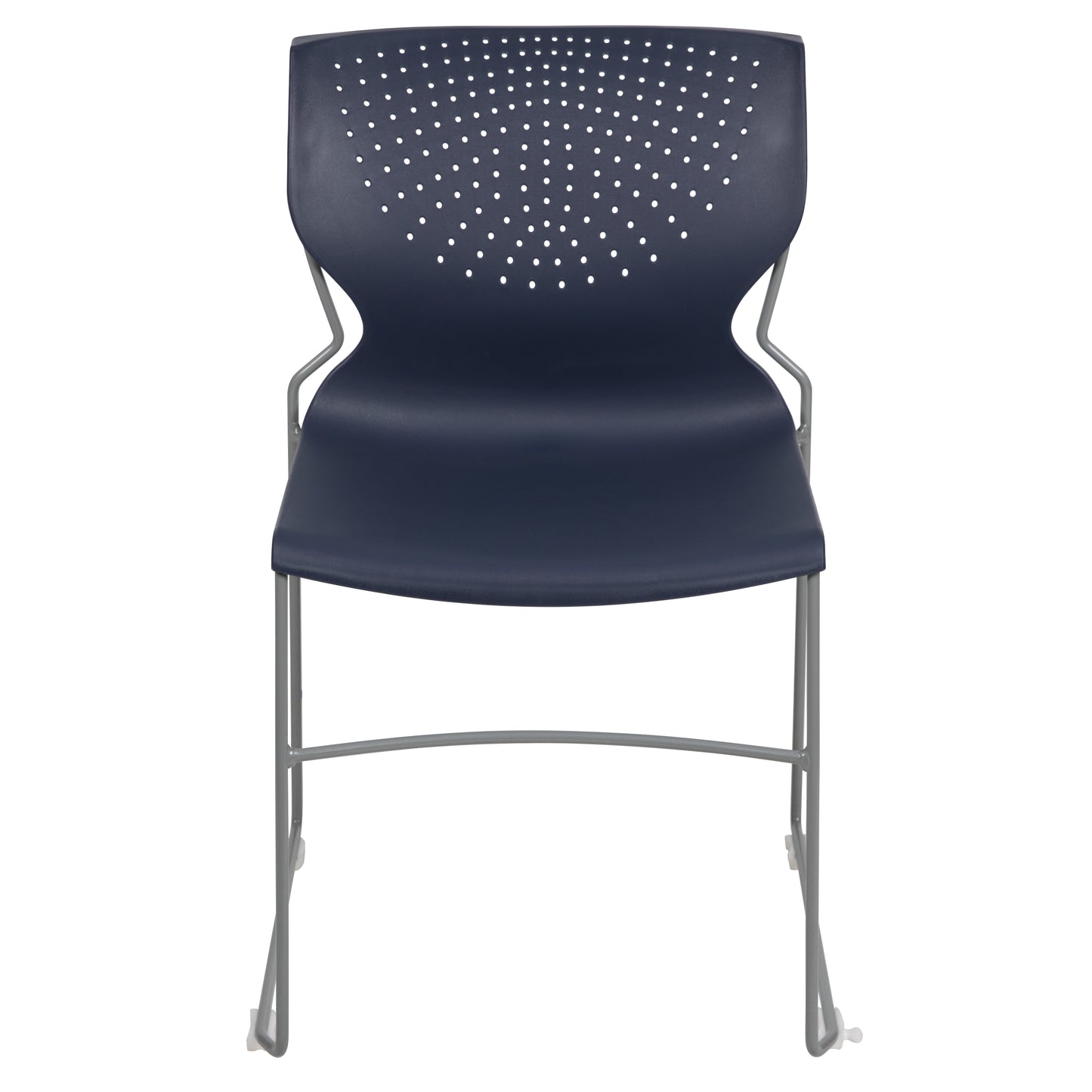 HERCULES Series 661 lb. Capacity Navy Full Back Stack Chair with Gray Powder Coated Frame Navy