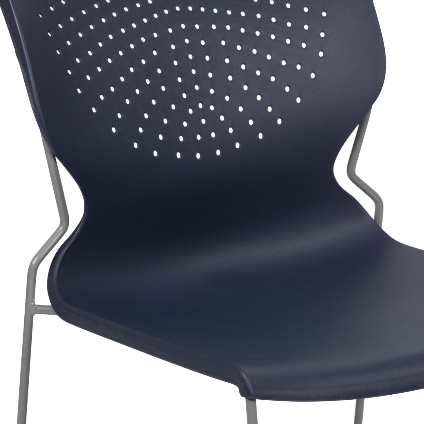 HERCULES Series 661 lb. Capacity Navy Full Back Stack Chair with Gray Powder Coated Frame Navy